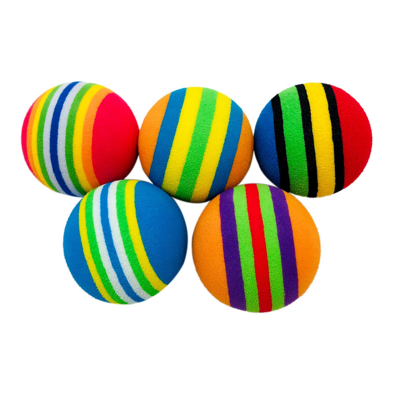 PET SHOW 15pcs 1.4" Interactive Cat Toy Balls for Indoor Cats Colorful Rainbow Soft Foam Kitten Toys Ball for Small Dogs Puppies Quiet Playing Stuff