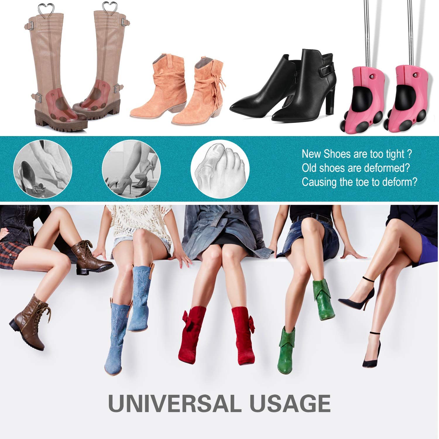 XYH Shoe Stretcher Women Boots,4 Styles of Boot Stretcher, Boot Stretcher for Cowboy Boots Specialized Adjustable.