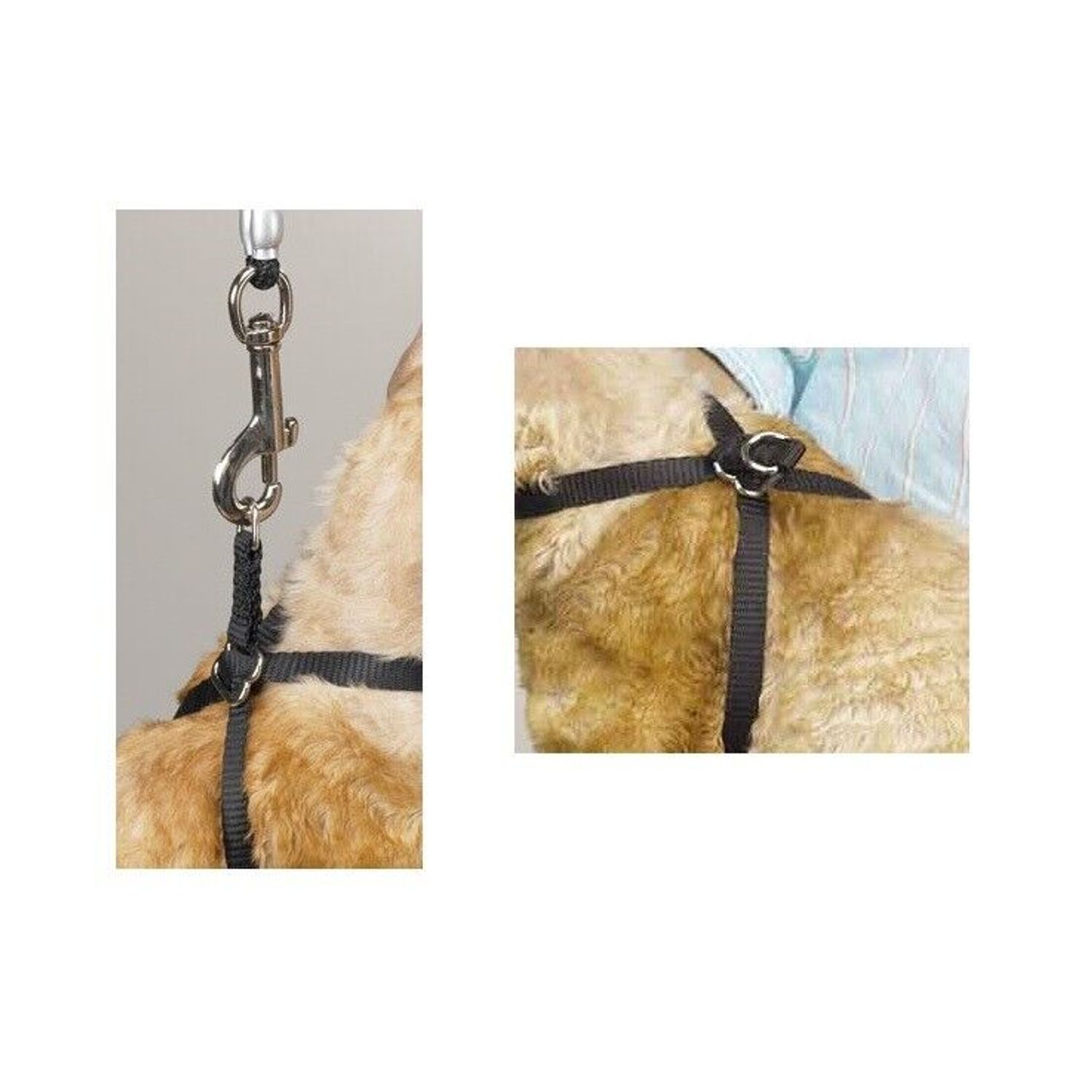 Black Nylon Adjustable Cat Harness 40" Secure Pet Restraint Easy Snap Closure