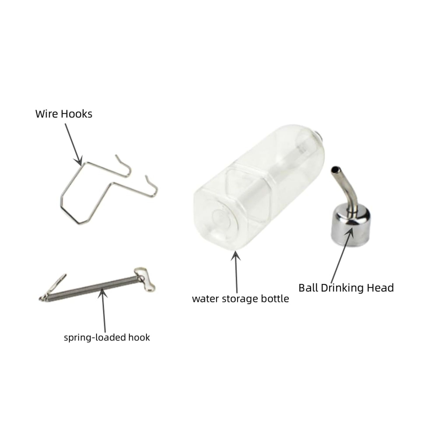 2 Pcs Pet Cage Water Bottle No Drip Small Animal Water Bottle, Hanging Waterer for Rabbit, Guinea Pig, Hedgehog, Squirrel, Rat, Chinchilla, Hamster Dispenser Bottle