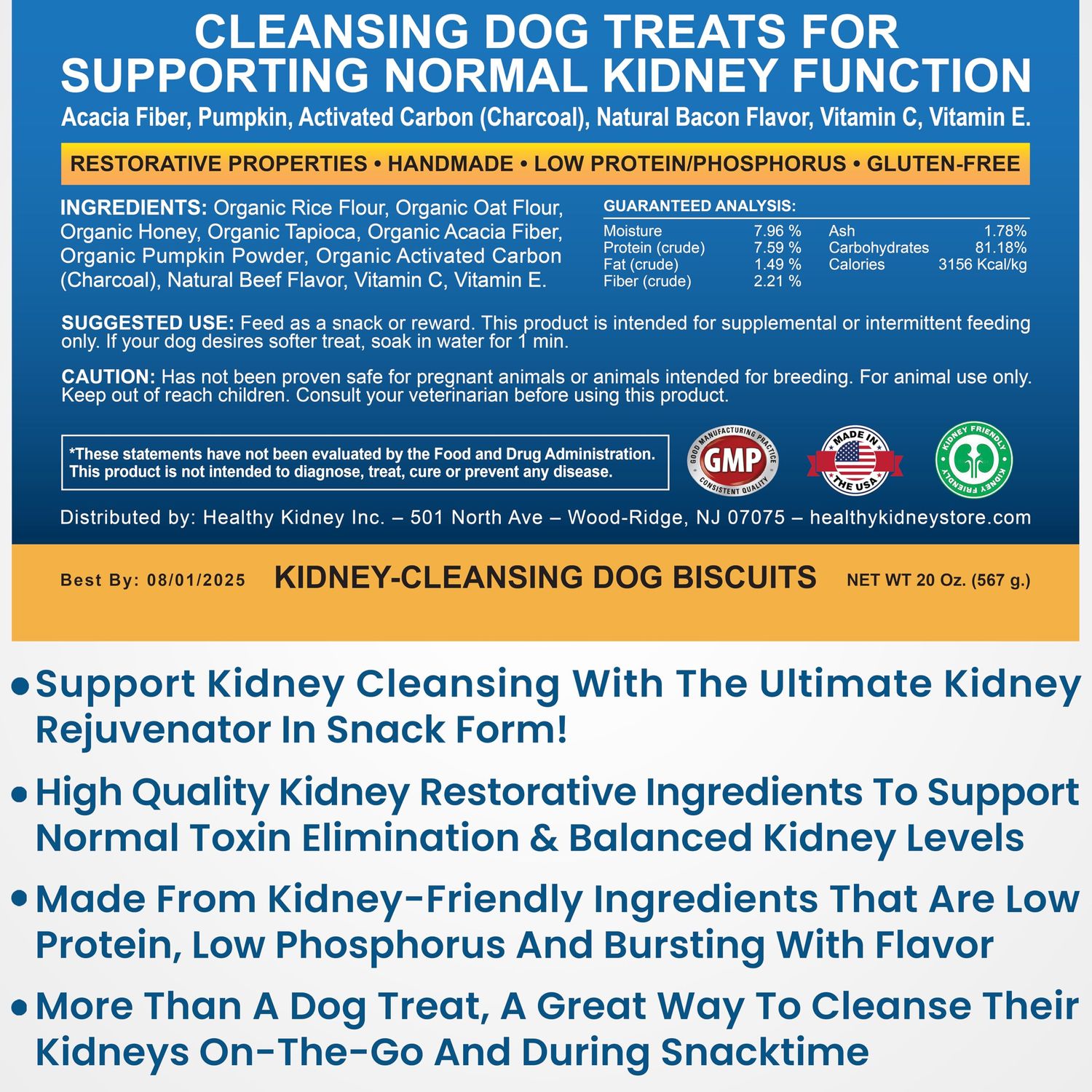 Petite Size Beef Flavor Kidney Cleanse Dog Treats 20 Oz - Kidney Support Formula for Toxin Elimination - Low Protein & Phosphorus Diet Snacks - Ideal for Kidney Wellness