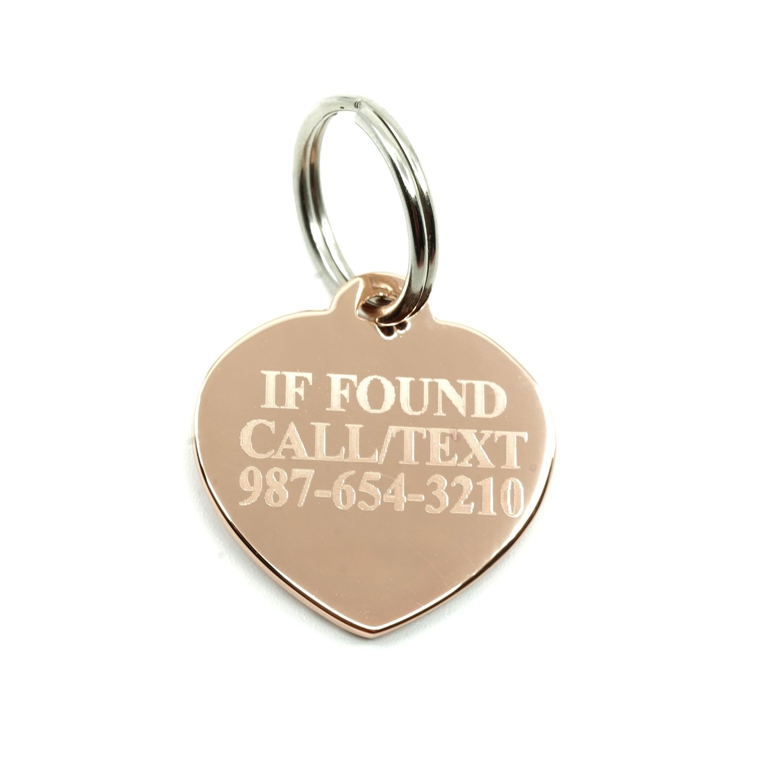Custom Engraved Personalized Gold-Plated Small Heart w/Pink Rhinestones Pet Jewelry Dog Cat ID Tag