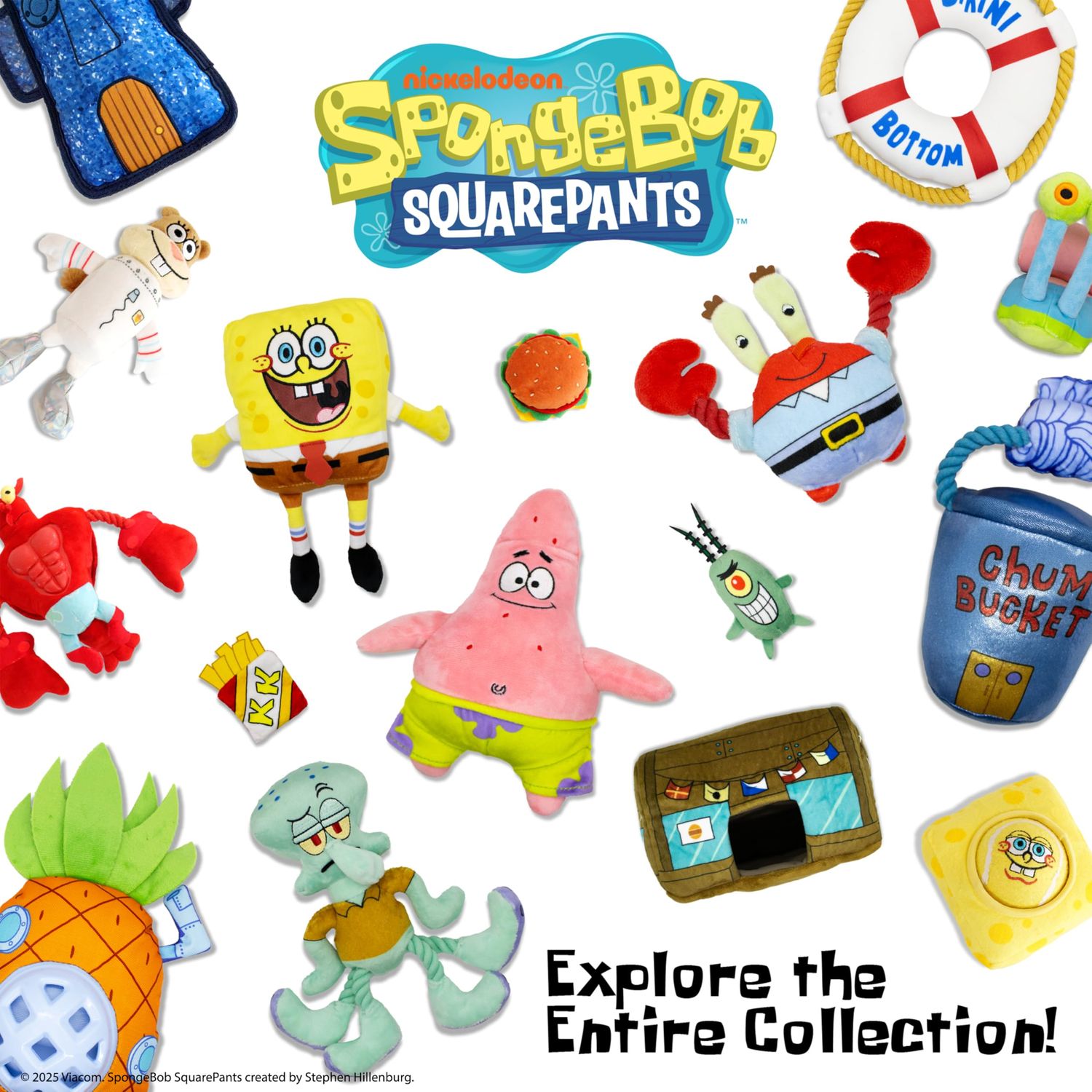 design LAB, Inc. Spongebob Squarepants Official Merchandise | Plush Dog Toys | 2-Pack Gary & Spongebob Tennis Ball & Treat Dispenser