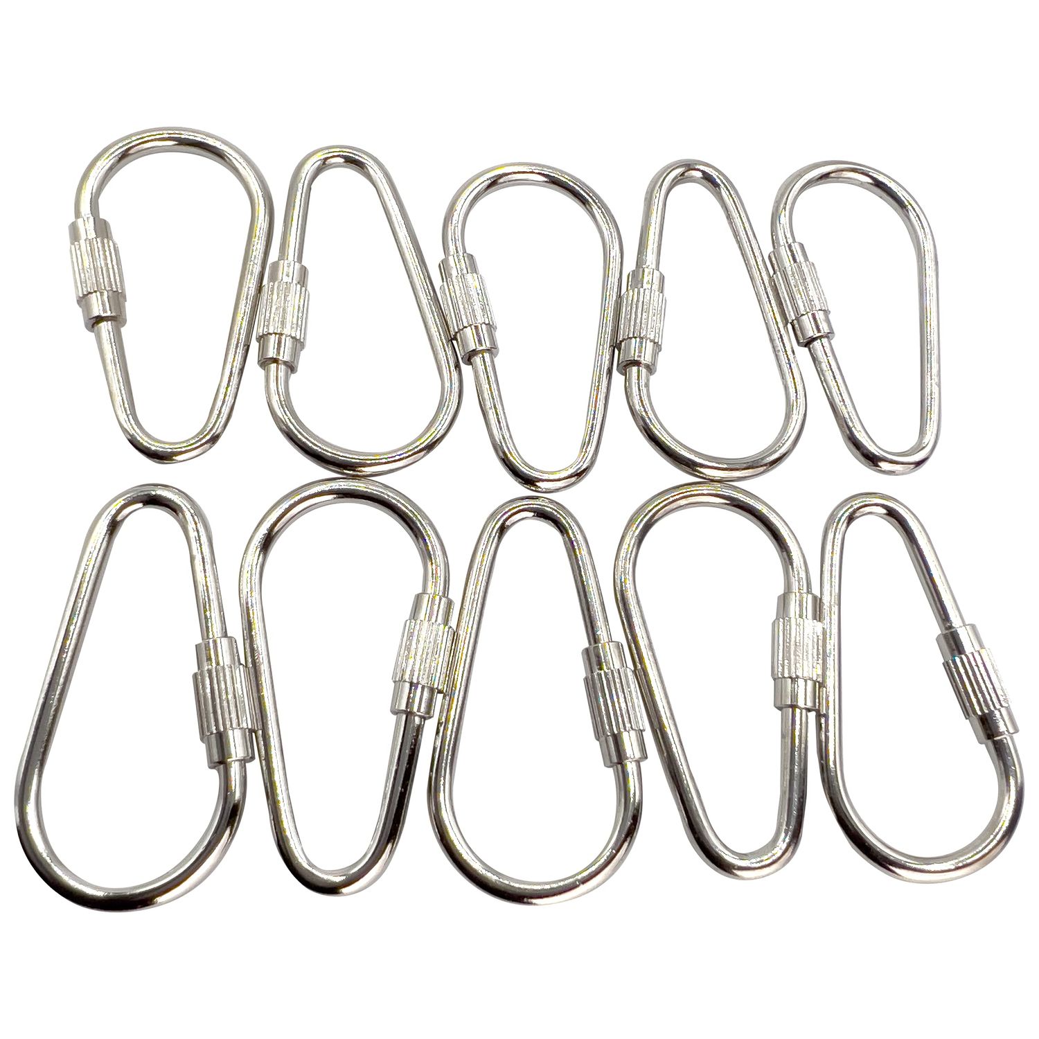 7010 Pk10 Nickel Plated 1 3/8 Inch Pear Toy Quick Link- Pear Shaped Pet Safe Bird Toy Hanging Links, Classic Design, Long Lasting, Shiny Finish, Hang All Types of Small Toys