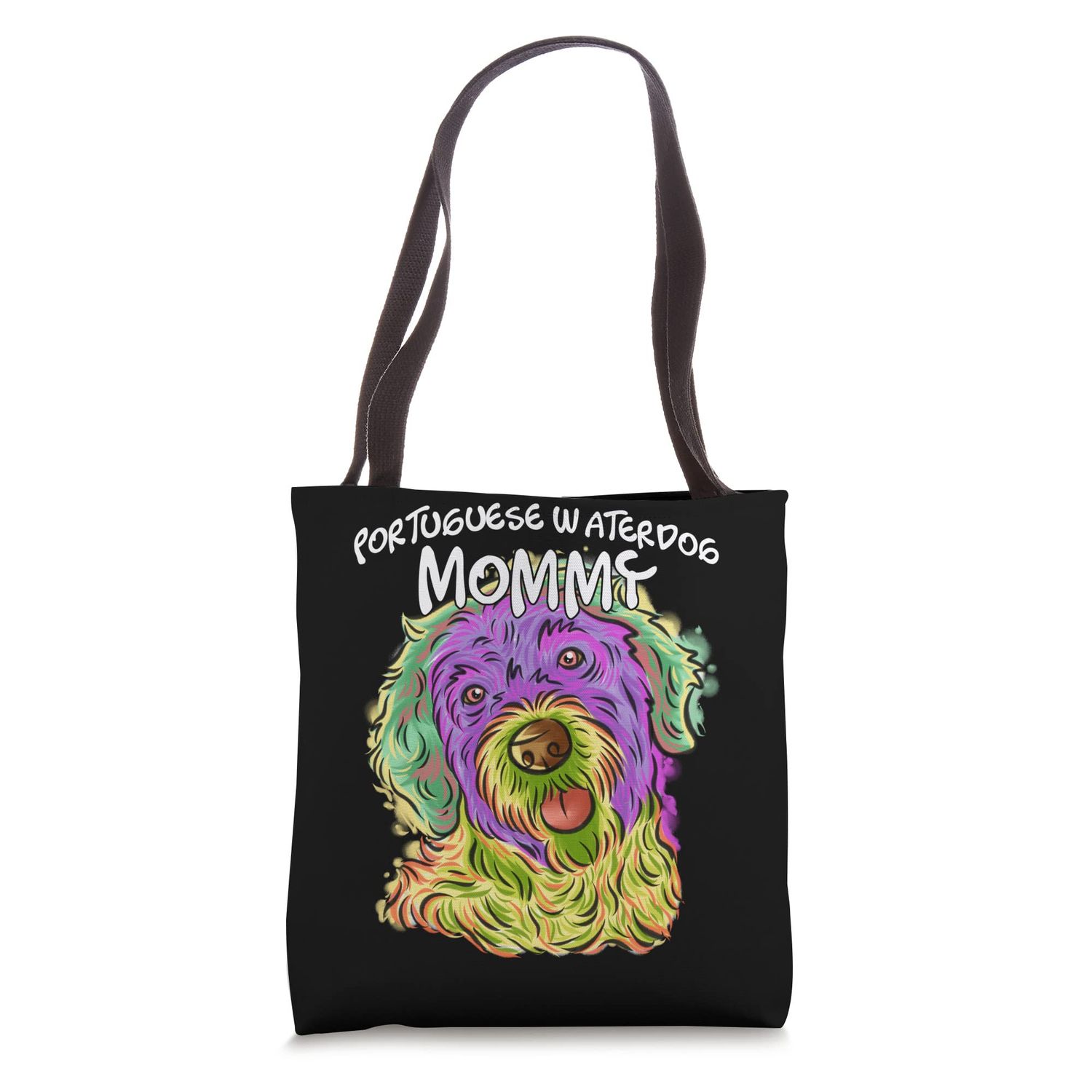 Colorful Pop Art Portrait Portuguese Water Dog Mom Mommy Tote Bag