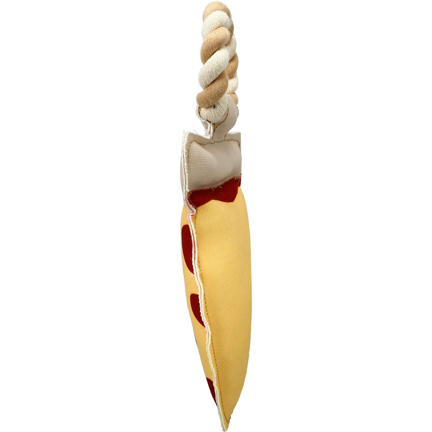 Pavilion Gift Company Stolen A Pizza My Heart Dog Toy, 13", Yellow