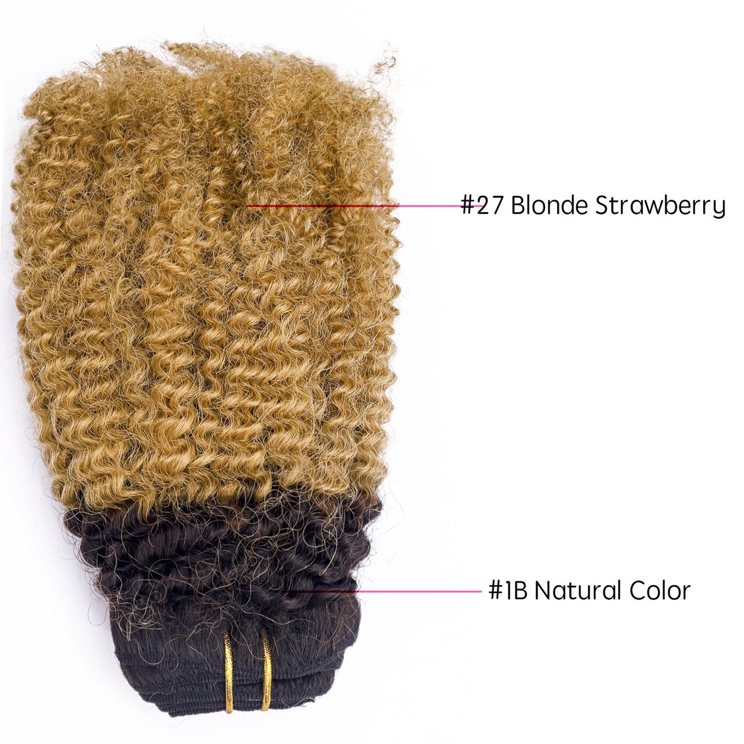 Loxxy Kinky Curly Clip In Hair 4B 4C Natural Hair Clip Ins Afro Kinky Curly Clip In Hair Extensions Virgin Clip In Hair Extensions Human Hair For Black Women Big Volume Thick Kinky Hair # 1b/27 16Inch