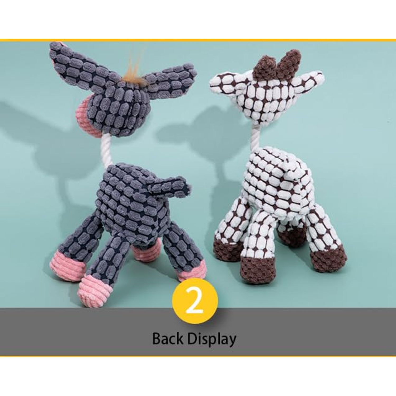 Feill Plush ChewToys with Squeakers, Cute Soft Dog Toys for Teeth Cleaning, for Indoor Puppies and Senior Pups, Plush No Mess Chew and Play (Brown Dog)