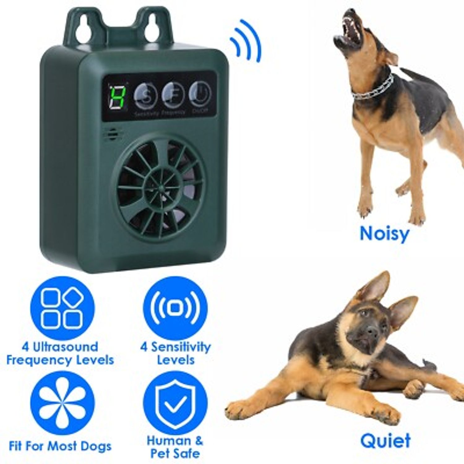 49.2Feet Outdoor Ultrasonic Anti-Barking Device Dog Bark Control Sonic Silencer