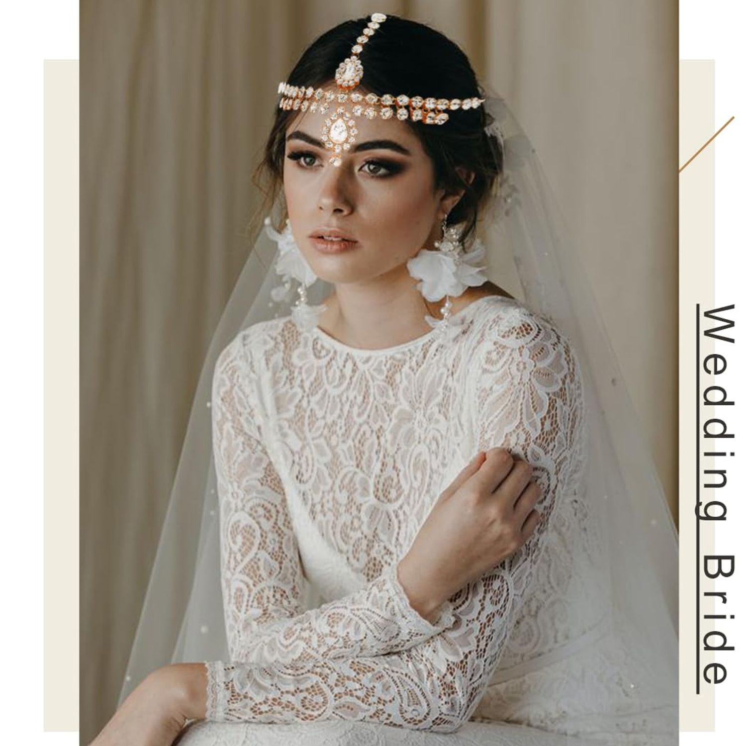 NAISKA Gold Bohemian Head Chain Tassel Headpieces Boho Headband Sparkly Hair Chain Flapper Party Prom Costume Vintage Headband Wedding Roaring 20s Hair Accessories for Women and Girls