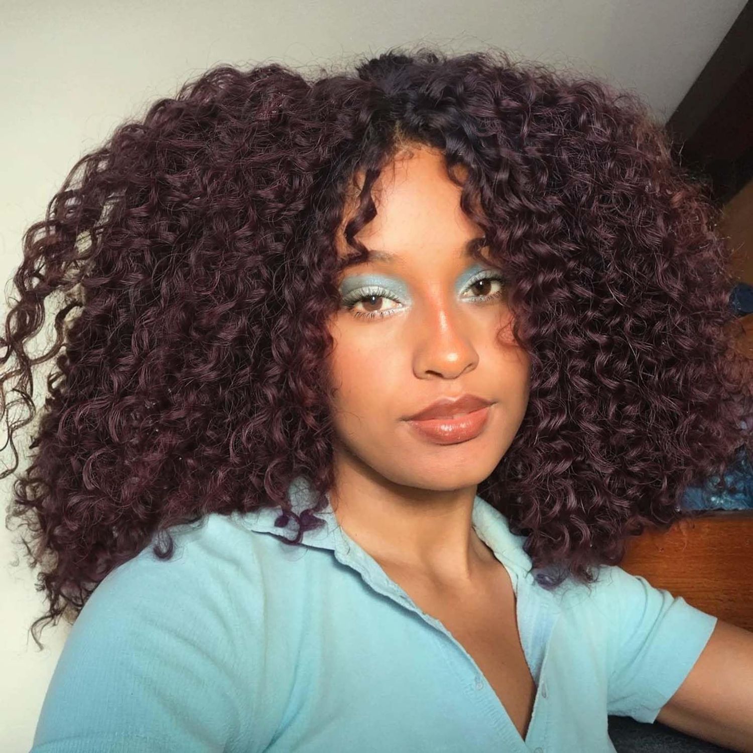 WIGER 15 inch Short Bob Lace Front Wigs Middle Part Wigs Curly T Part Wigs Ombre Afro Kinky Curly Wigs Synthetic Curly Wig For Black Women(1B/99J)