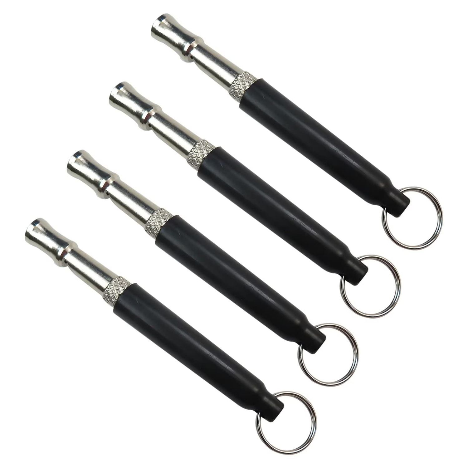 4Pcs Pet Training Whistle Ultrasonic Supersonic Mute Training Whistle Flute Dog Whistle Keychain Adjustable Stop Not Barking Dog Flut
