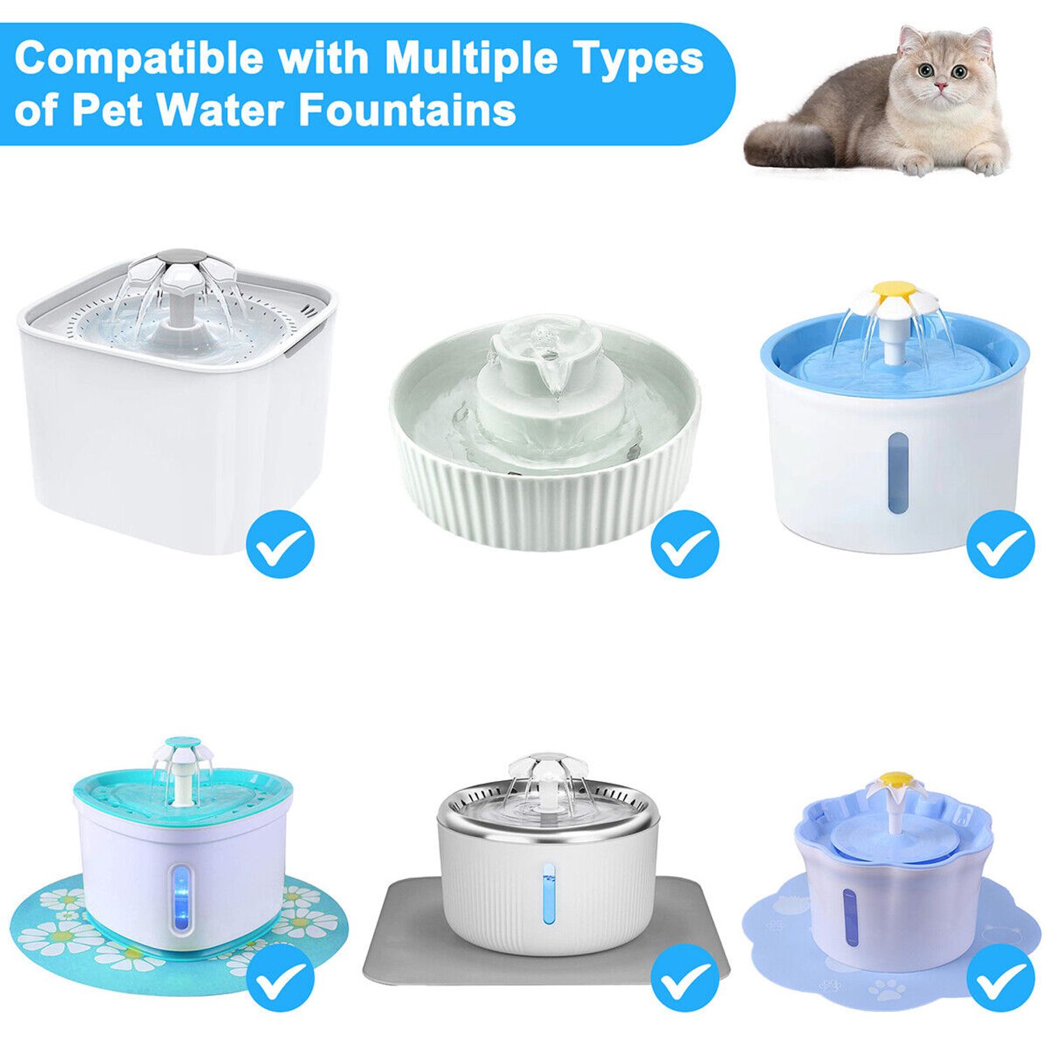Pet Fountain Pump Replacement Cat Water Fountain Pump for Flower Fountain Automa