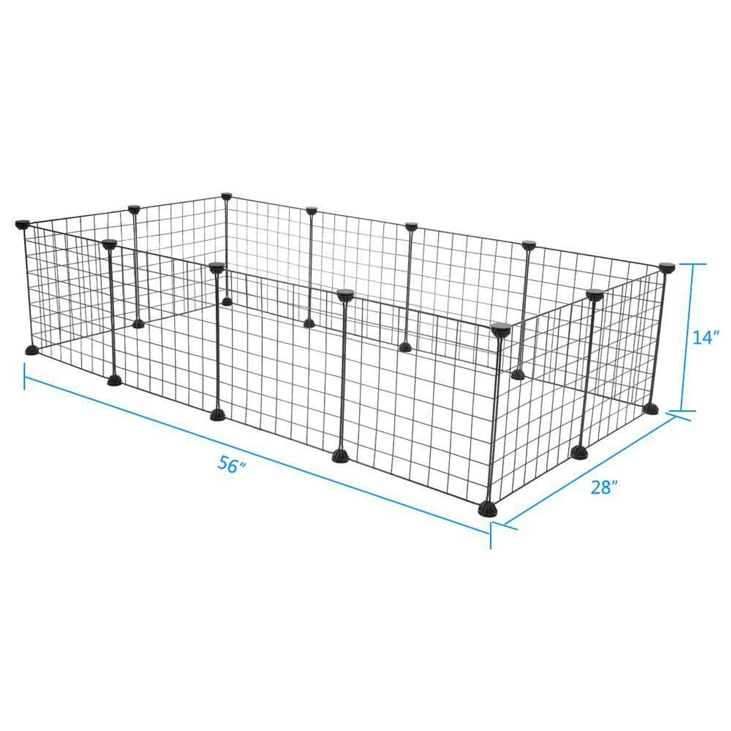 12 X Metal Panels Dog Playpen Crate Fence Pet Play Pen Exercise Cage Wire Yard