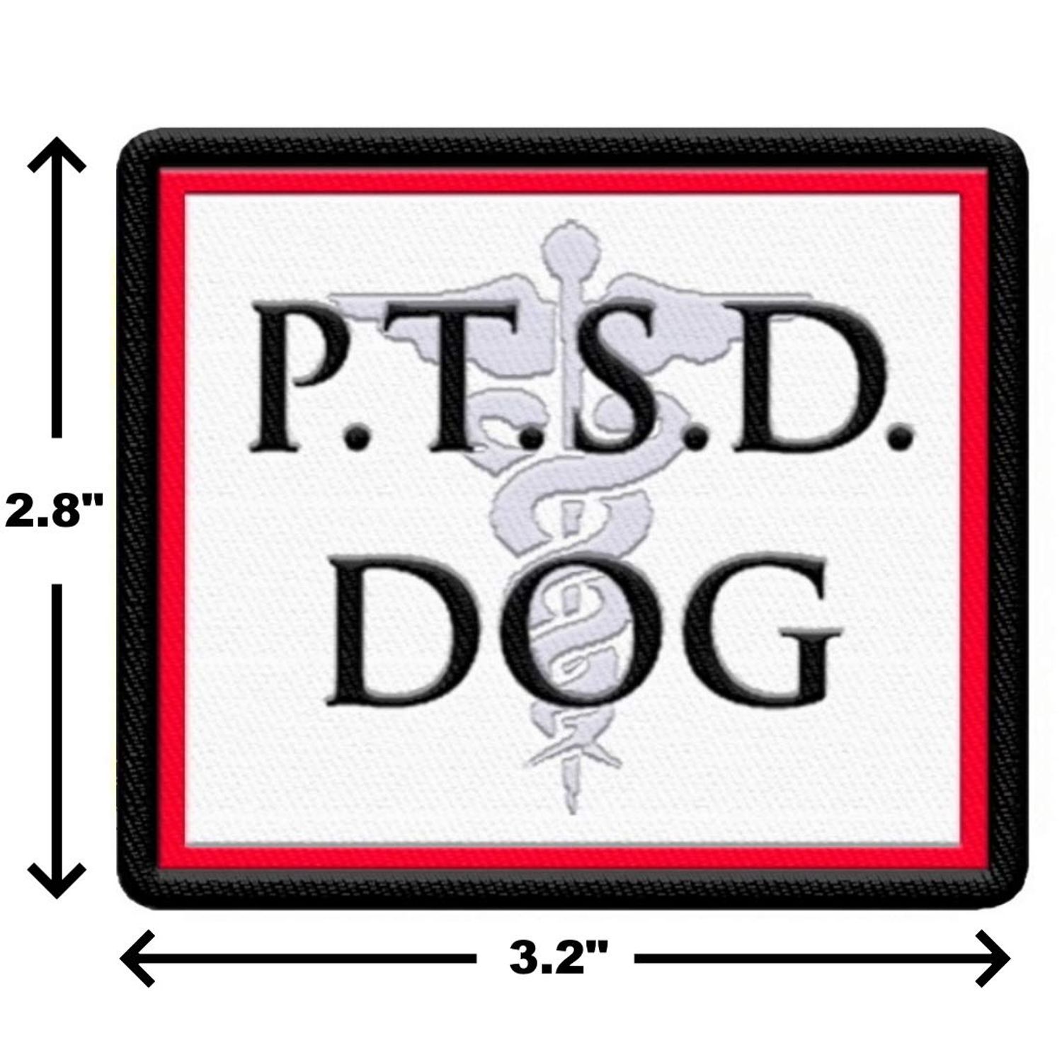 PTSD Dog Sew On Patch - Includes Five Service Dog Law Handout Cards – for Service Dog Vest or Harness