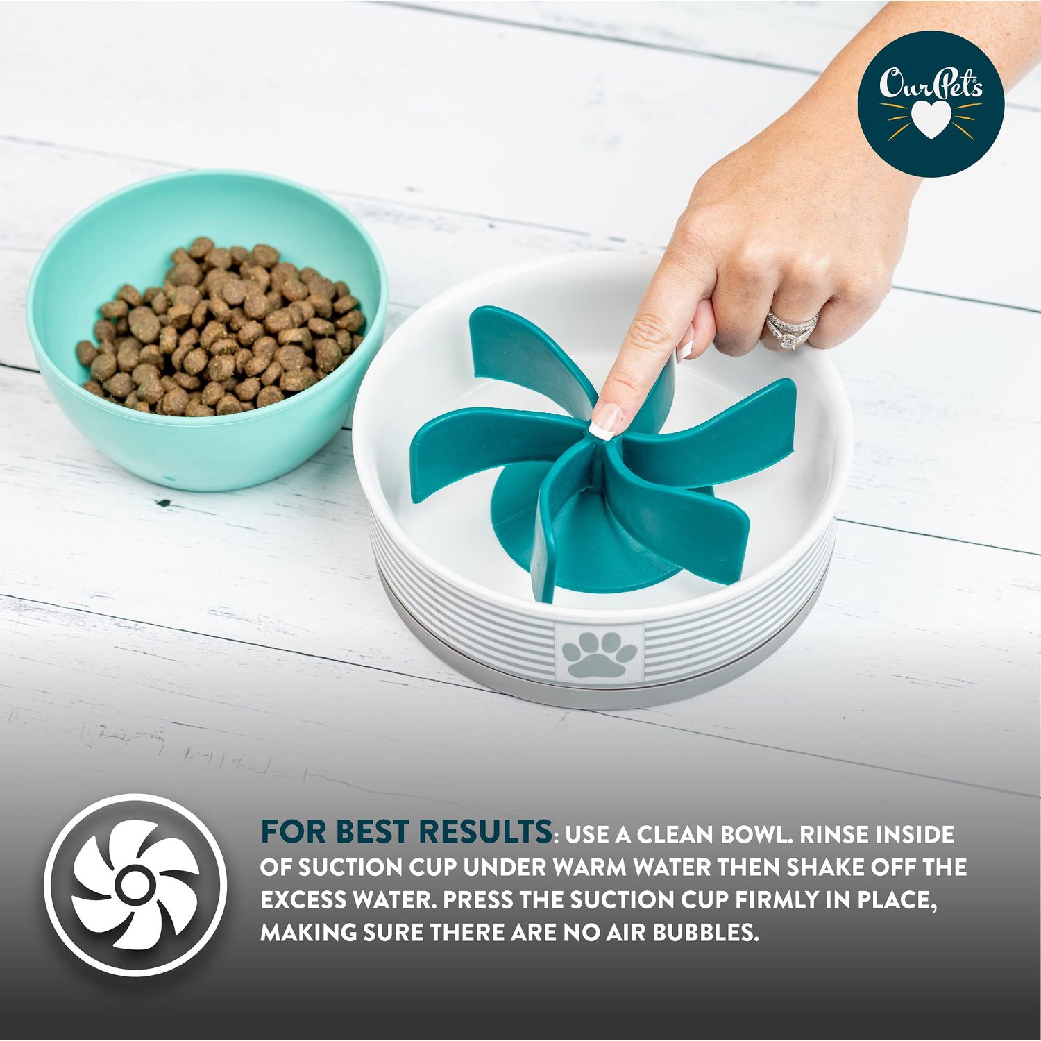 OurPets Spiral Slow Feeder Insert Slow Feeder Turn a Dog Bowl or Dog Dish into a Dog Bowl (Alternative to Dog Puzzle Feeder, Lick Mat, Dog Slow Feeder to Slow Down Eating