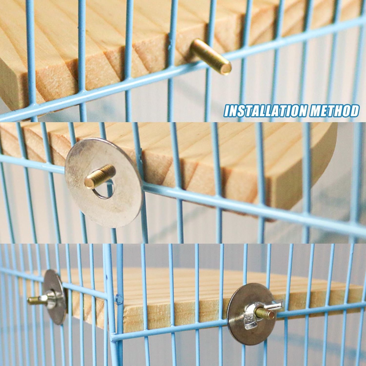 2 Pack Bird Perch Platform, Parrot Stand Sector Playground Wood Perch Stand Toy Cage Accessories Exercise Toy for Parakeet Conure Cockatiel Budgie Gerbil Rat Mouse Chinchilla Hamster(Set 3)