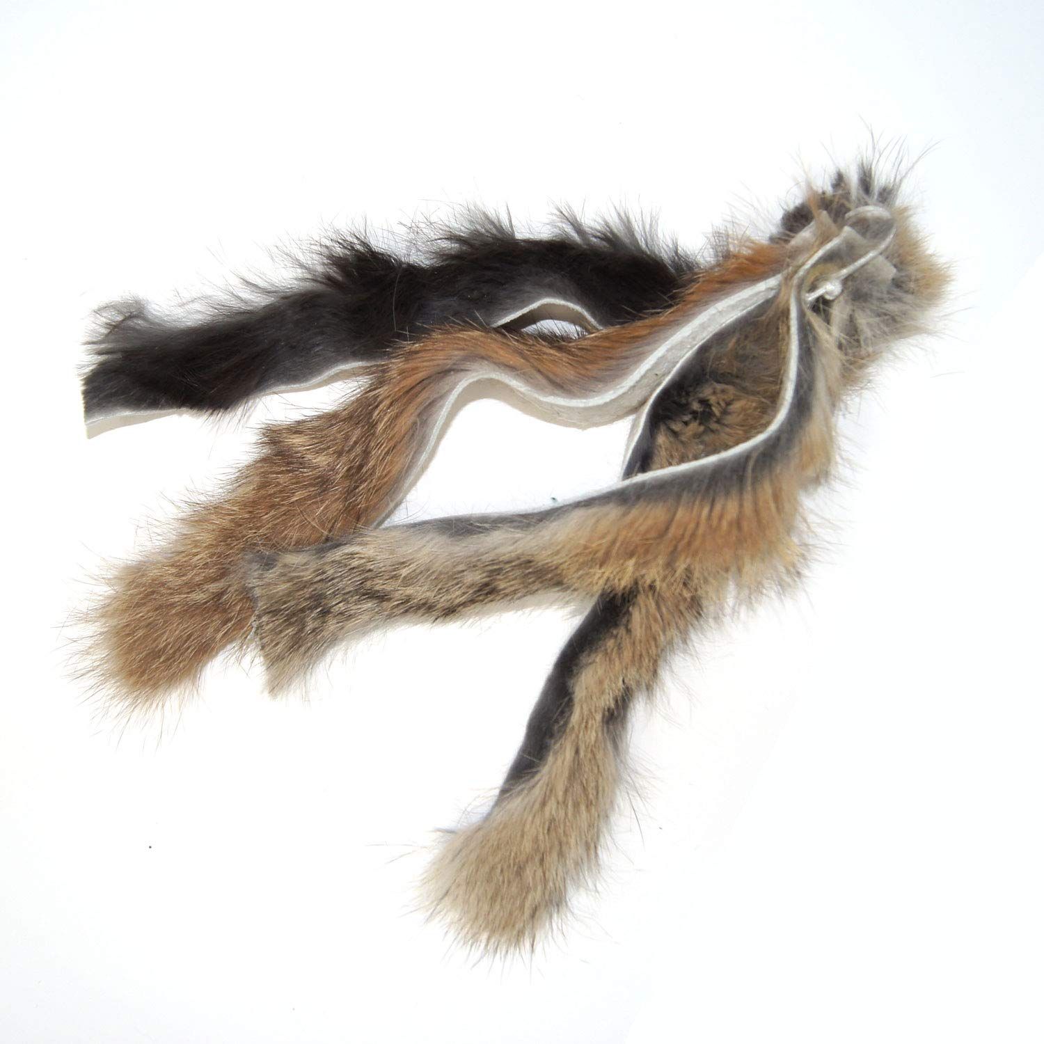 CoolCyberCats Ribbon, Leather and Fur Attachment Cat Toys - Fit Wildcat and Popular Bird and Catcher Type Wands/Poles (Rabbit Fur Chaser)