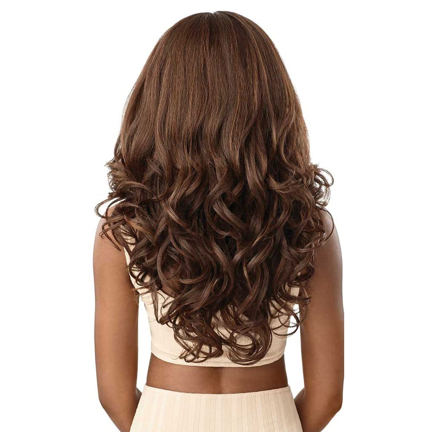 Outre 360 Frontal Lace 100% Human Hair Blend 13X6 HD Lace Front Wig - KALINDA (Color:1 Jet Black)