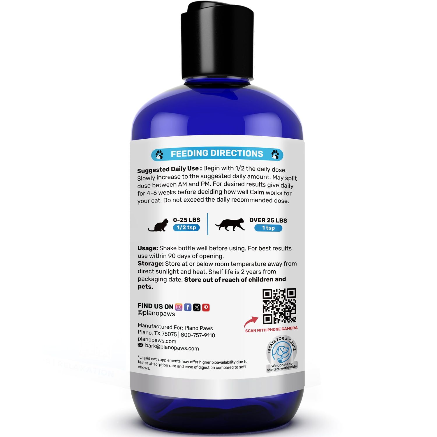 Cat Anxiety Relief 90 Day Supply - Faster Absorption Than Cat Calming Treats - Cat Calming Products for All Ages - Liquid Calming Cat Treats for Sleep Aid - 8 Ingredient Blend + Cat Melatonin