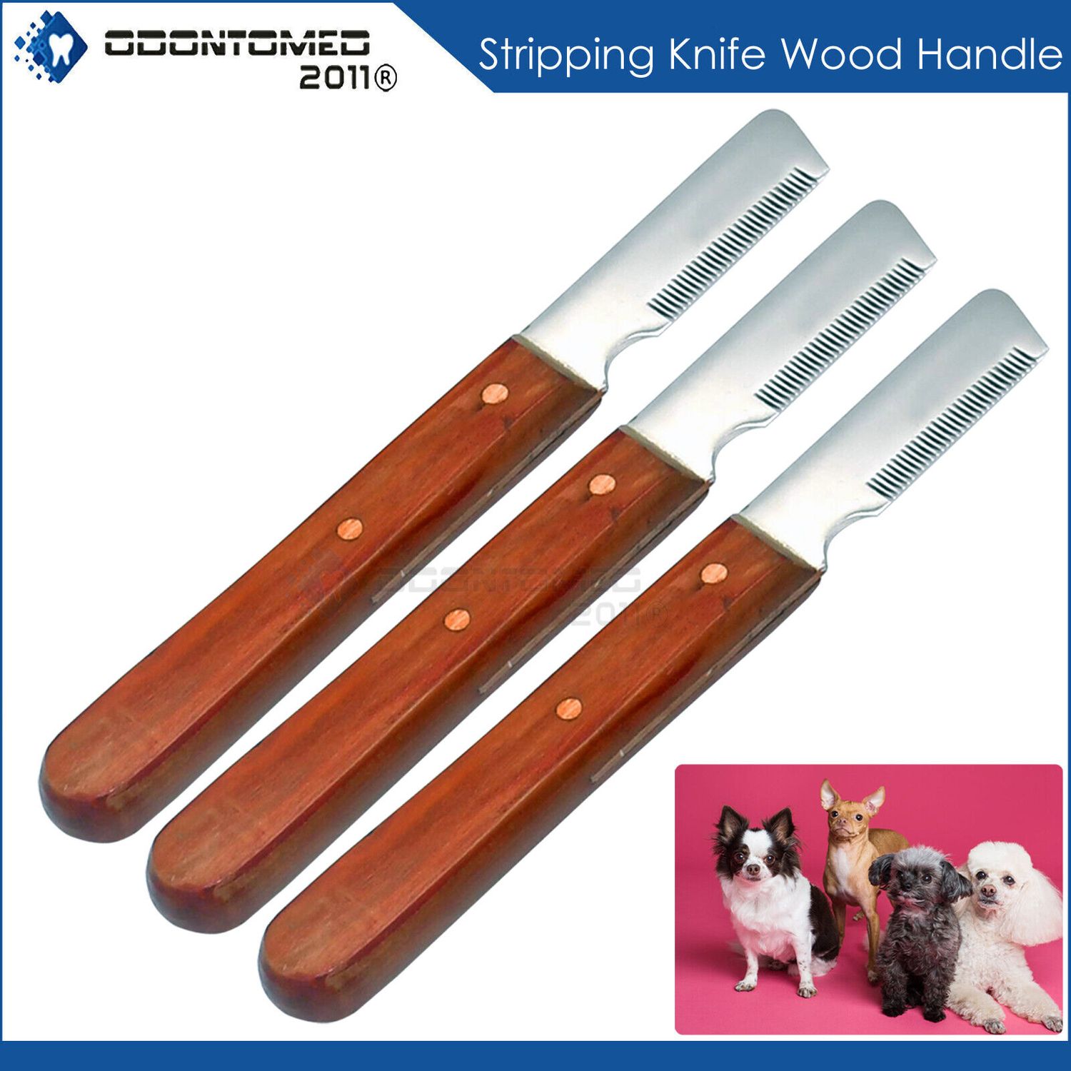 STRIPPING KNIFE PET HAIR GROOMING CAT DOG COMB CUT & STYLE FINE MEDIUM COARSE *3