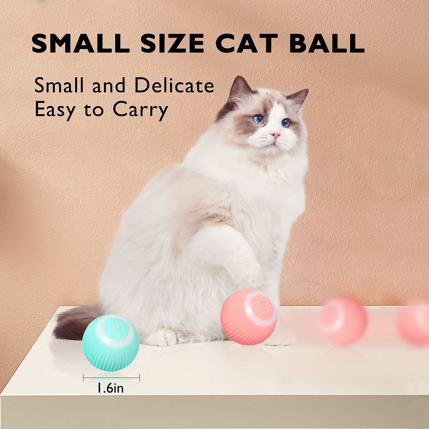 ZALBYUY Intelligent Interactive Cat Toys Ball with LED Lights, Cat Toys, Automatic Moving Rolling Ball for Indoor Cats, Cat Automatic Toy