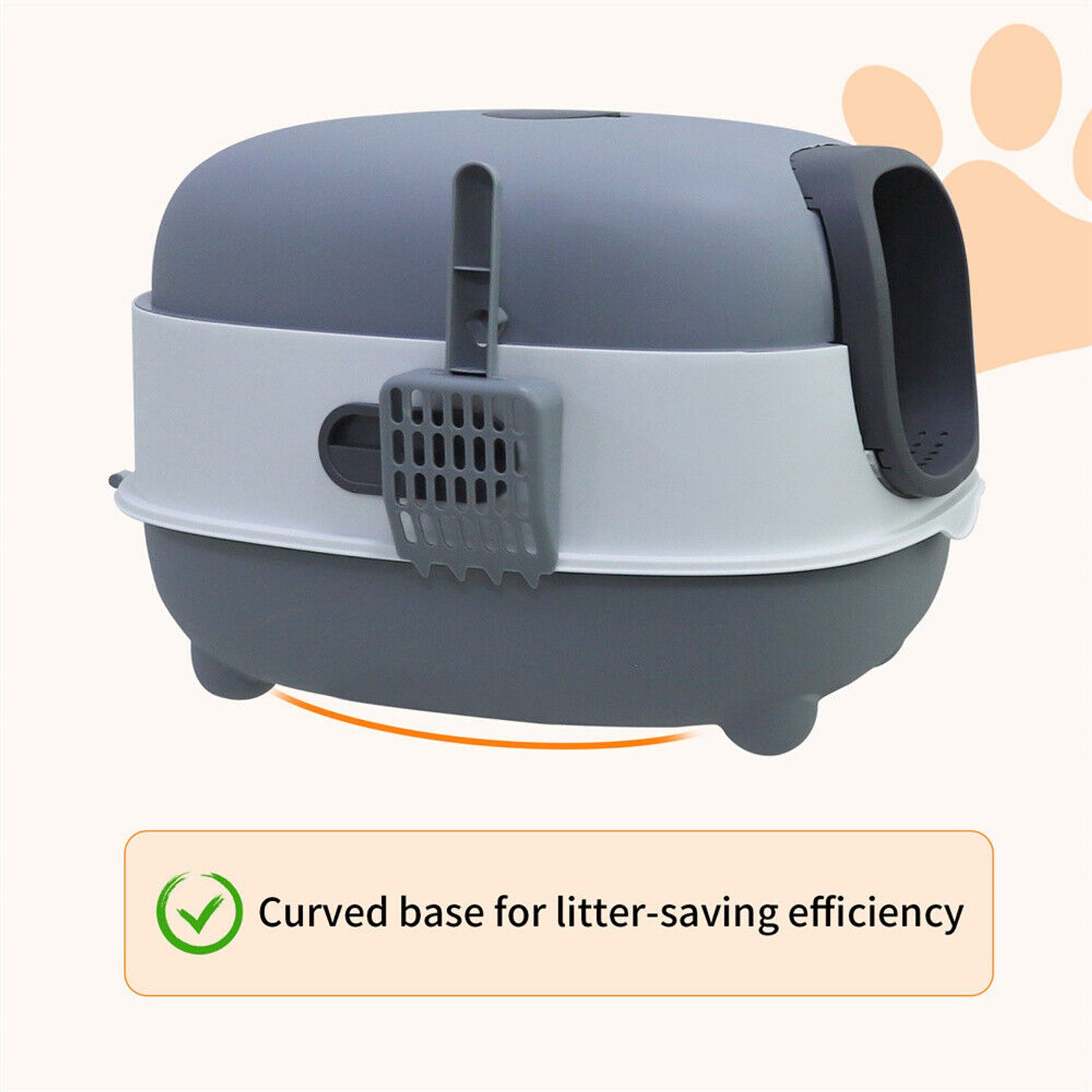 Extra Large Cat Litter Box Enclosed with Scoop Odor Defensive Hooded Litter Tray