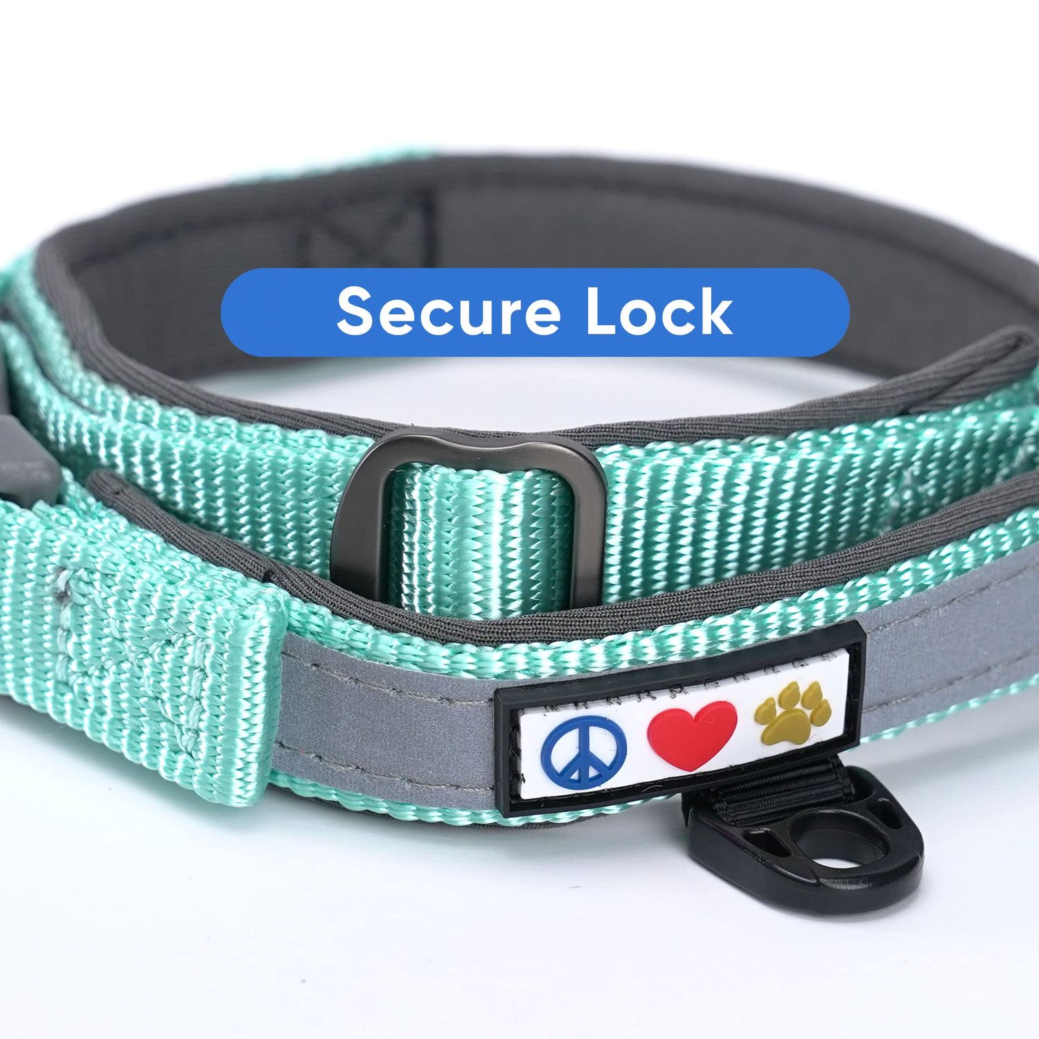 Pawtitas Lumberjack Padded Martingale Collar for Dogs | Soft Neoprene Dog Collar for Your pet's Comfort Made with Reflective Band for Maximum Visibility | Fits Small and Large Pets - Small Teal