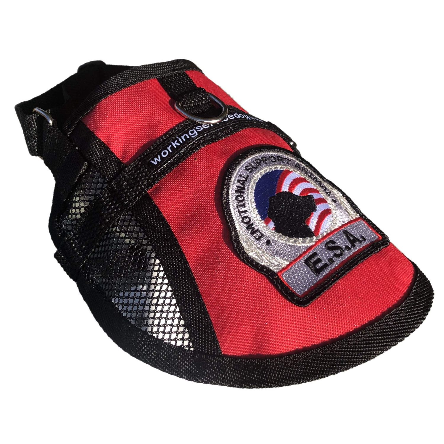 Premium Emotional Support Dog Vest | ESA Dog Vest | Mesh Cooling Panel | Emotional Support Dog Harness | Includes 5 Federal Law ESA Handout Cards (14" - 17" Girth, Red)