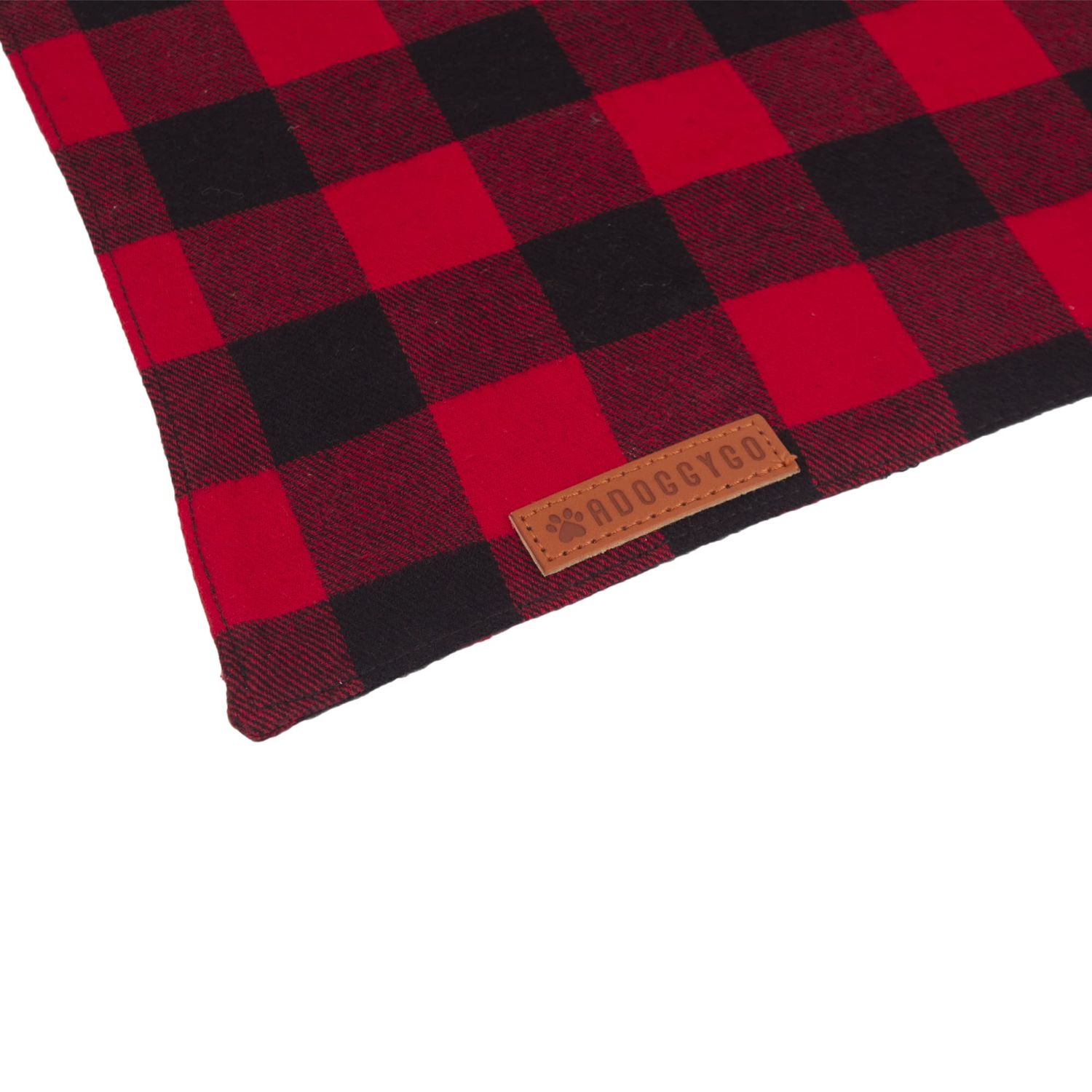 ADOGGYGO Christmas Dog Bandanas 2 Pack, Premium Cotton Fabric, Multiple Sizes Offered, Red Green Plaid Bandanas for Medium Large Dogs (Large, Xmas)