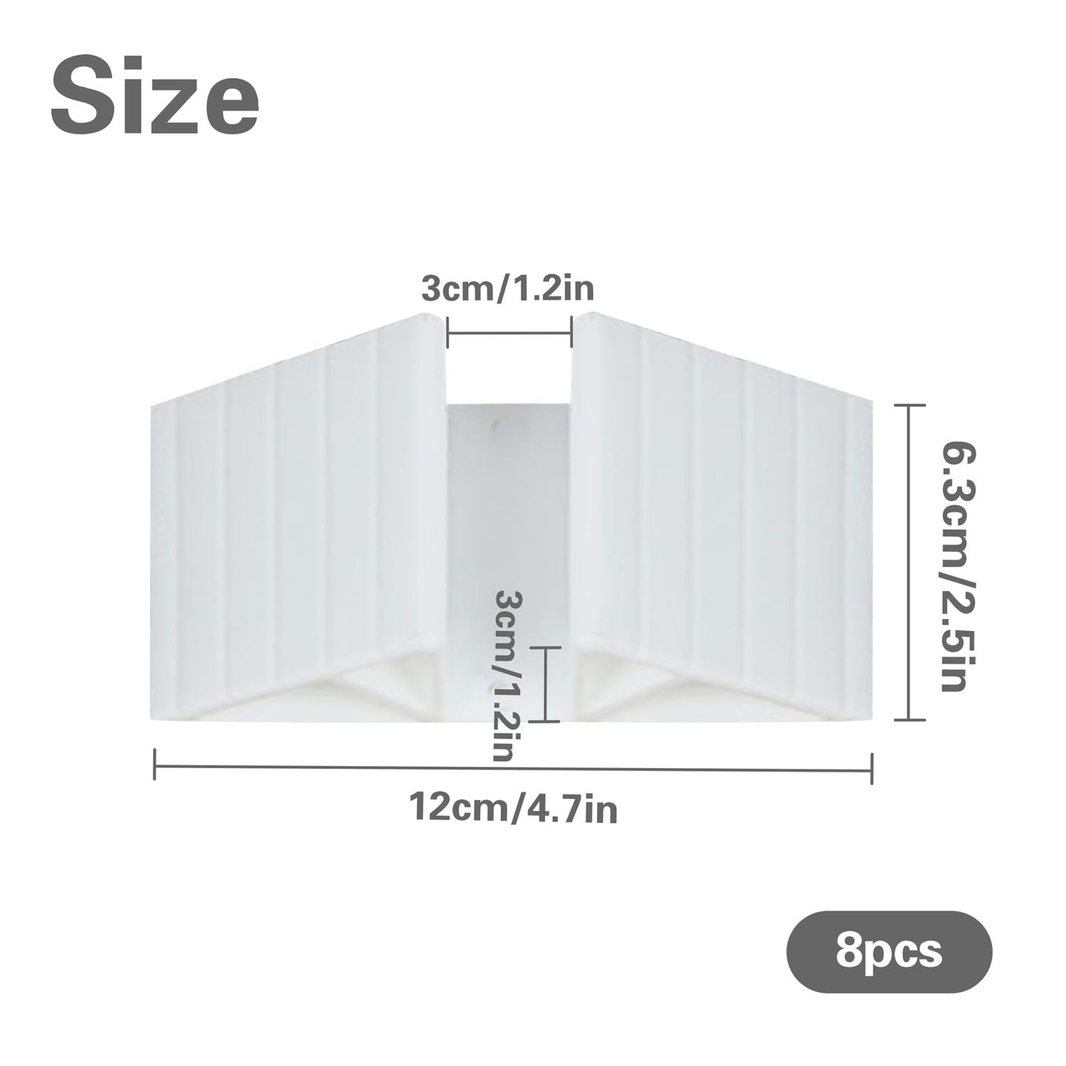 8pcs Pet Gate Support Feet, Configurable Dog Gate Collection for 1.2inch Isolation Fence Plastic Triangle Reinforcement Fitting Stable Standing Pet Gate Fence for Doggie Guardrail, White