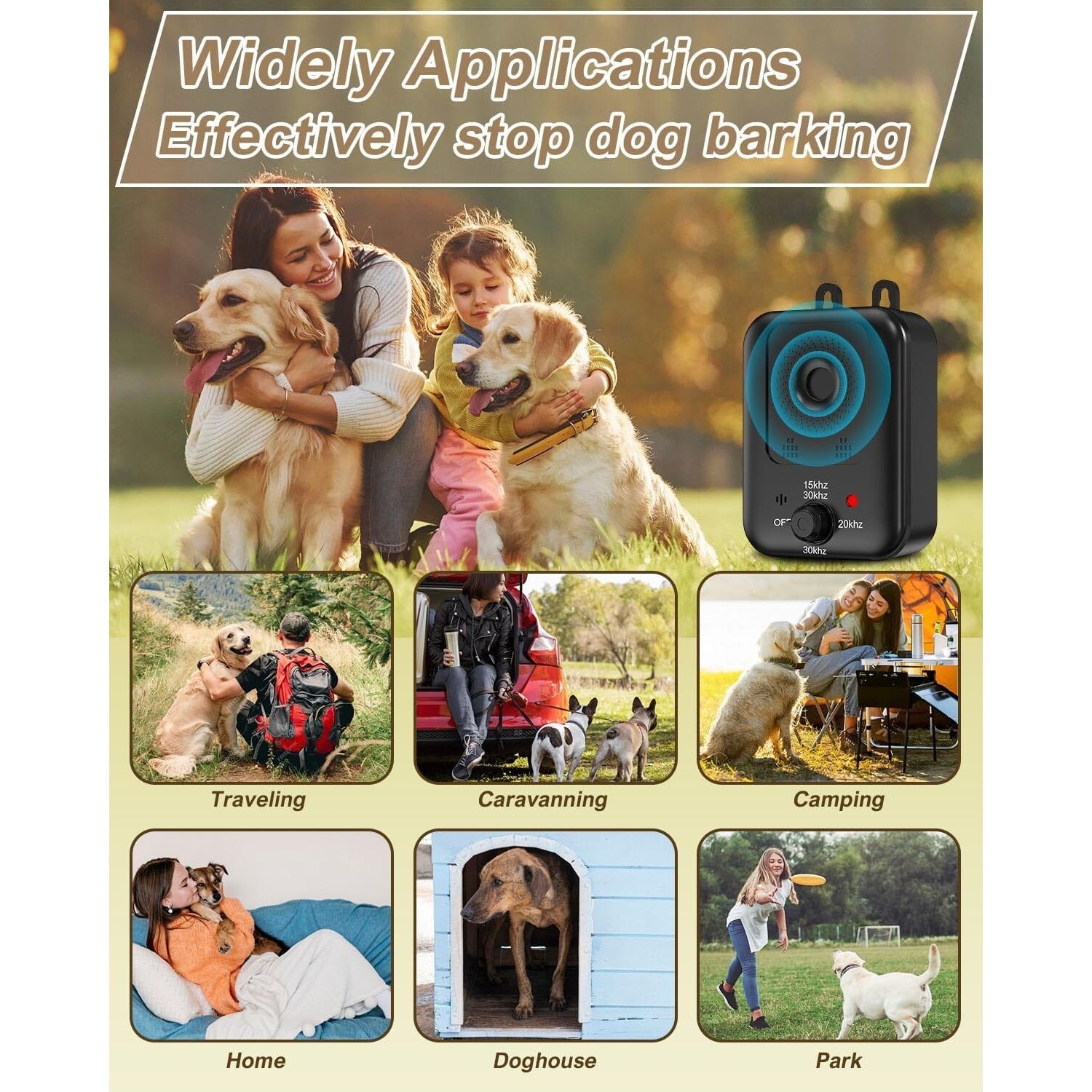 Anti Barking Devices, 2 Pack Auto Dog Bark Control Devices with 3 Modes, Recharg