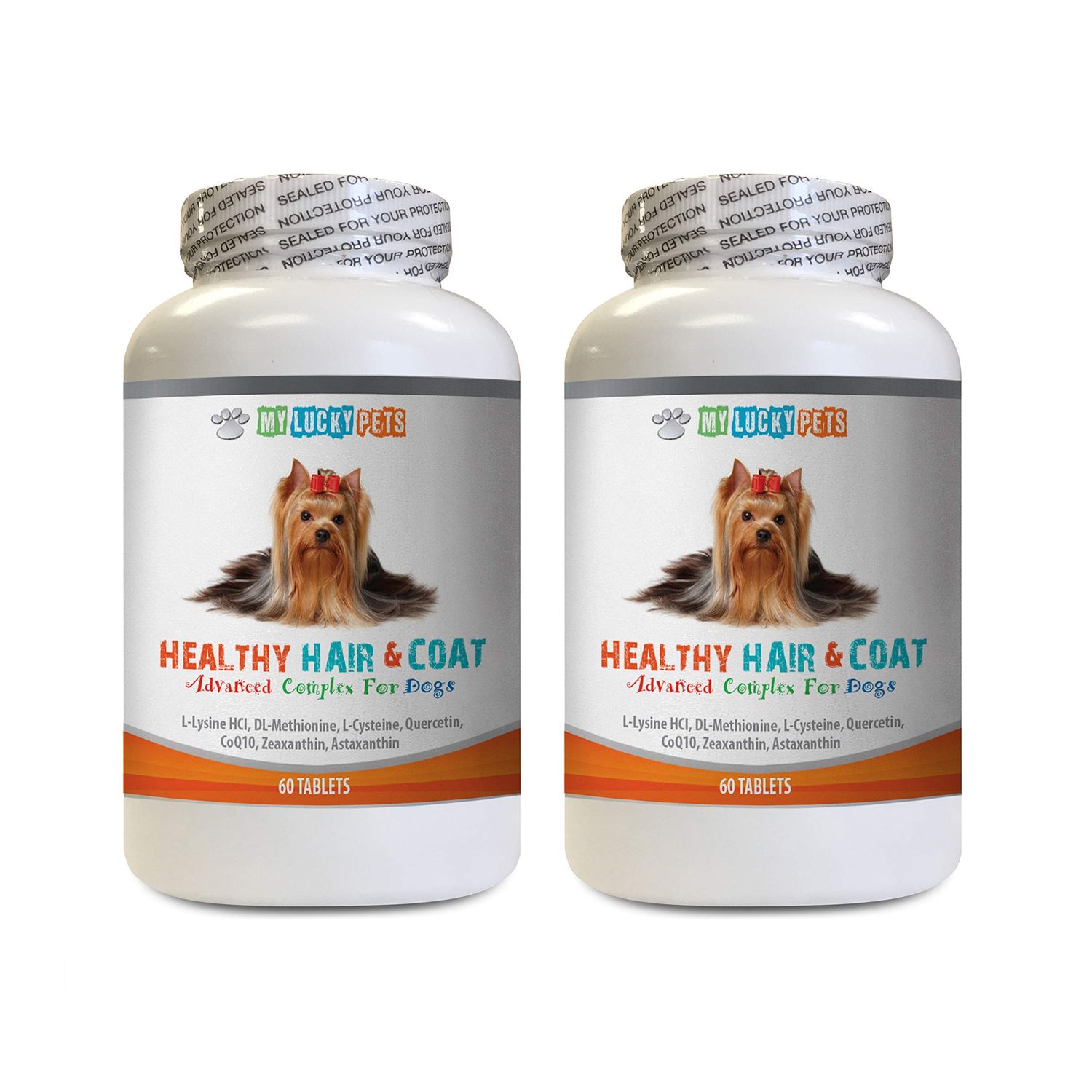 MY LUCKY PETS LLC Dog Skin Problems - Dog Healthy Hair and Coat - Shinny Coat - Skin Health - Immune Support - Nail Health - Dog Vitamin c - 120 Treats (2 Bottles)