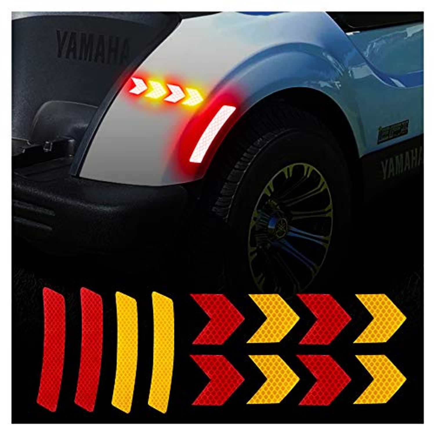 10L0L Golf Cart Reflective Stickers (Dots) Reflex Reflector Strips for Yamaha EzGo Club Car