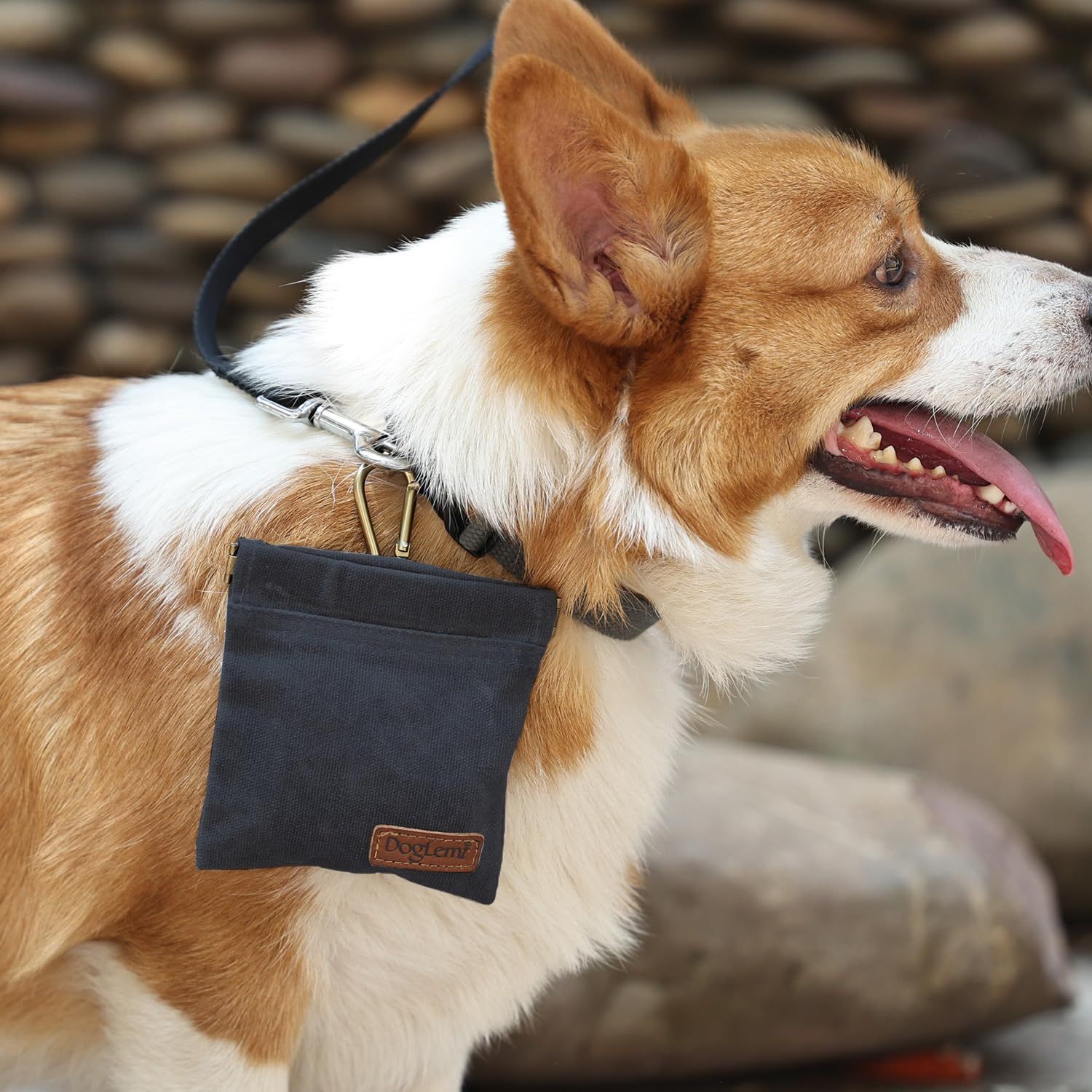ETIAL Dog Treat Pouch,Portable Puppy Dog Training Treat Bag,Hand Free Dog Walking Bag,Auto Closing Pet Feed Snack Reward Pocket,Dog Food Dispenser for Pet Puppy Travel or Outdoor Use (Navy)