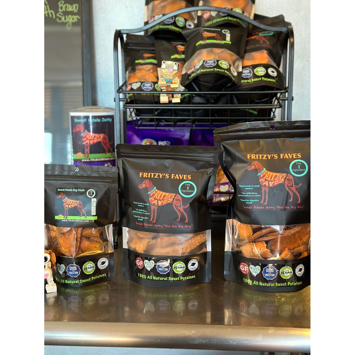 TV's Deli & Diner Fritzy's Faves | Sweet Potato Dog Treats | 100% Natural Dog Treats | Great for Digestion & Dental Health | Handmade (10oz)