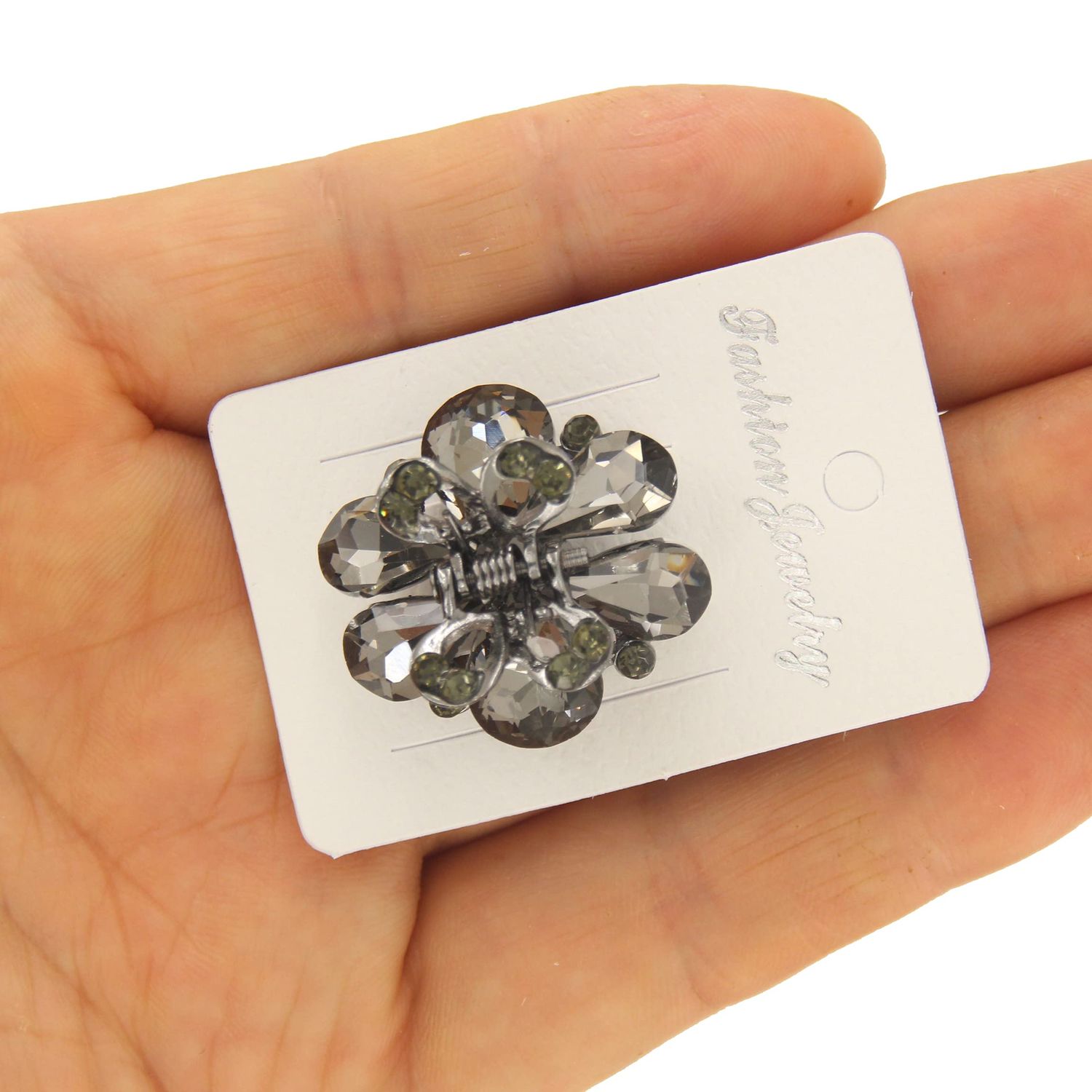 Carede 1.2 inch Rhinestone Butterfly Claw Hair Clips Hair Clamp,Crystal Bow Hair Jaw Clip Barrettes for Girls Women,Pack of 6
