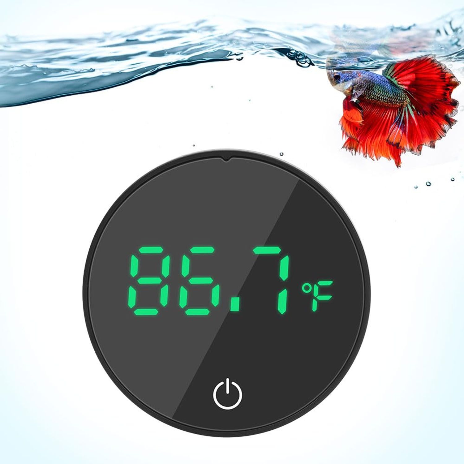 DaToo Aquarium Thermometer Rechargeable Digital LED Display Fish Tank Thermometer HD Measurement Accurate Aquarium Temperature ±0.9°F Suitable for Fresh Water and Sea Water Tanks