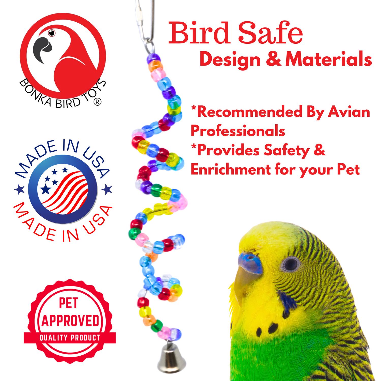 Bonka Bird Toys 869 Millet Holder Small Parrot Cage Treat Dispenser Budgie Pet