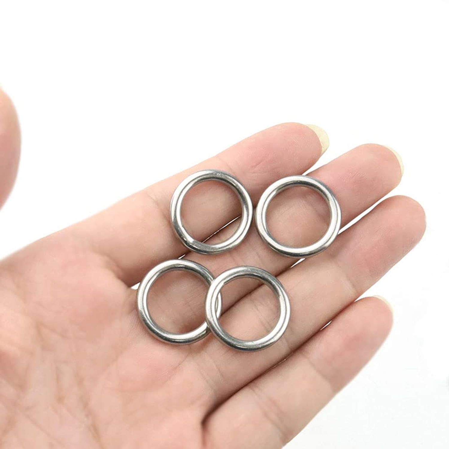 Hamineler 30 PCS Welded Stainless Steel O-Ring Welded Round Rings for Camping Belt, Dog Leashes, Luggage Accessories (3mm×15mm ID)