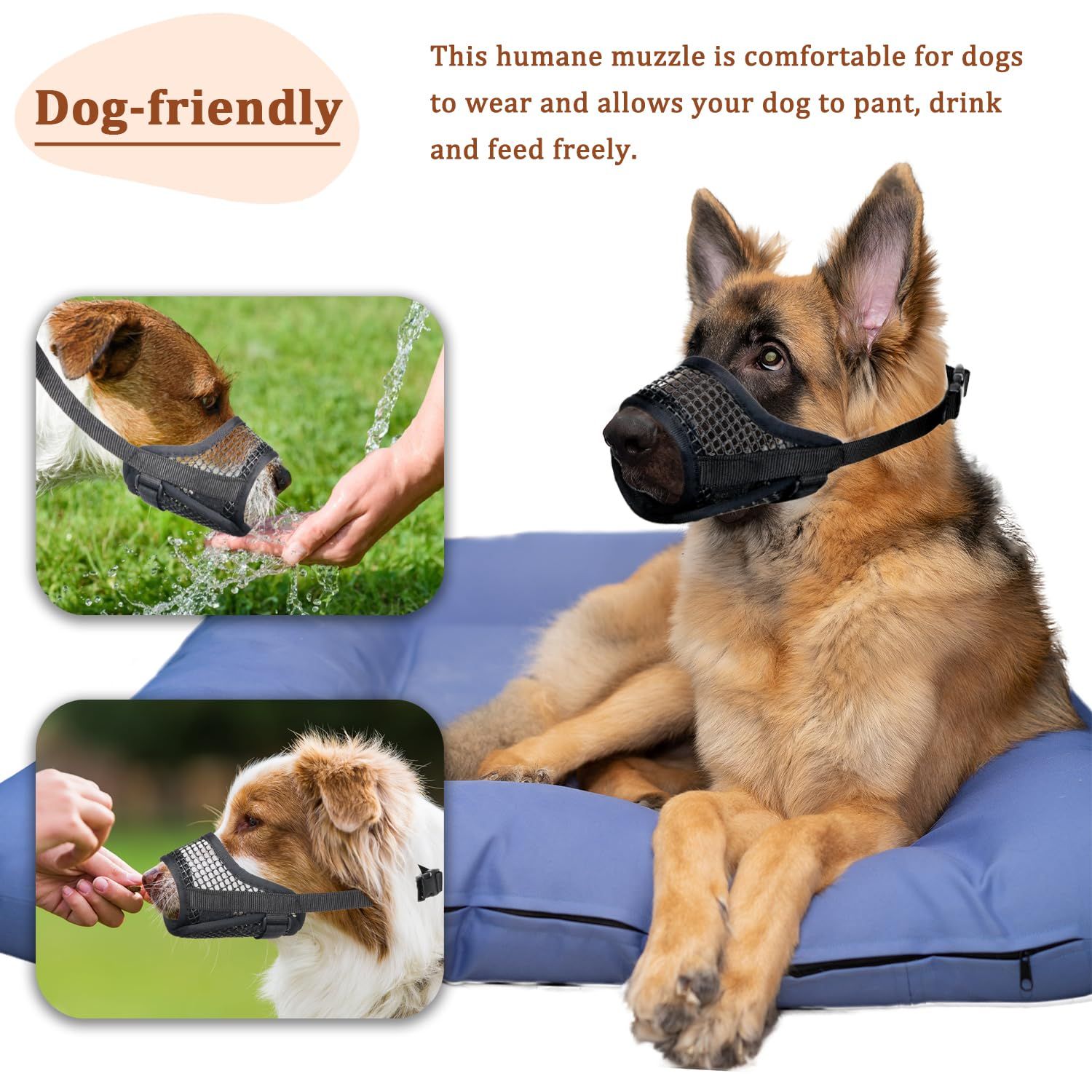 Dog Muzzle, Breathable Mesh Muzzles for Small Medium Large Dogs, Chihuahua Muzzle for Biting and Chewing, Adjustable Puppy Muzzle for Jack Russell Terrier, Dachshund, Beagle, Golden Retriever