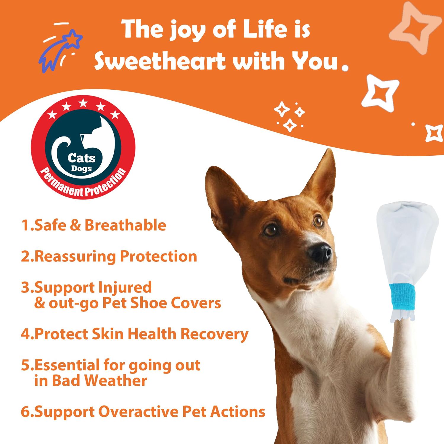 Disposable Dog Booties | Dogs Boots & Paw Protectors | Puppy Socks to Prevent Licking Paws | Waterproof Dog Boots for Small/Medium Breed Dogs | Single Hose Bandages for Pet