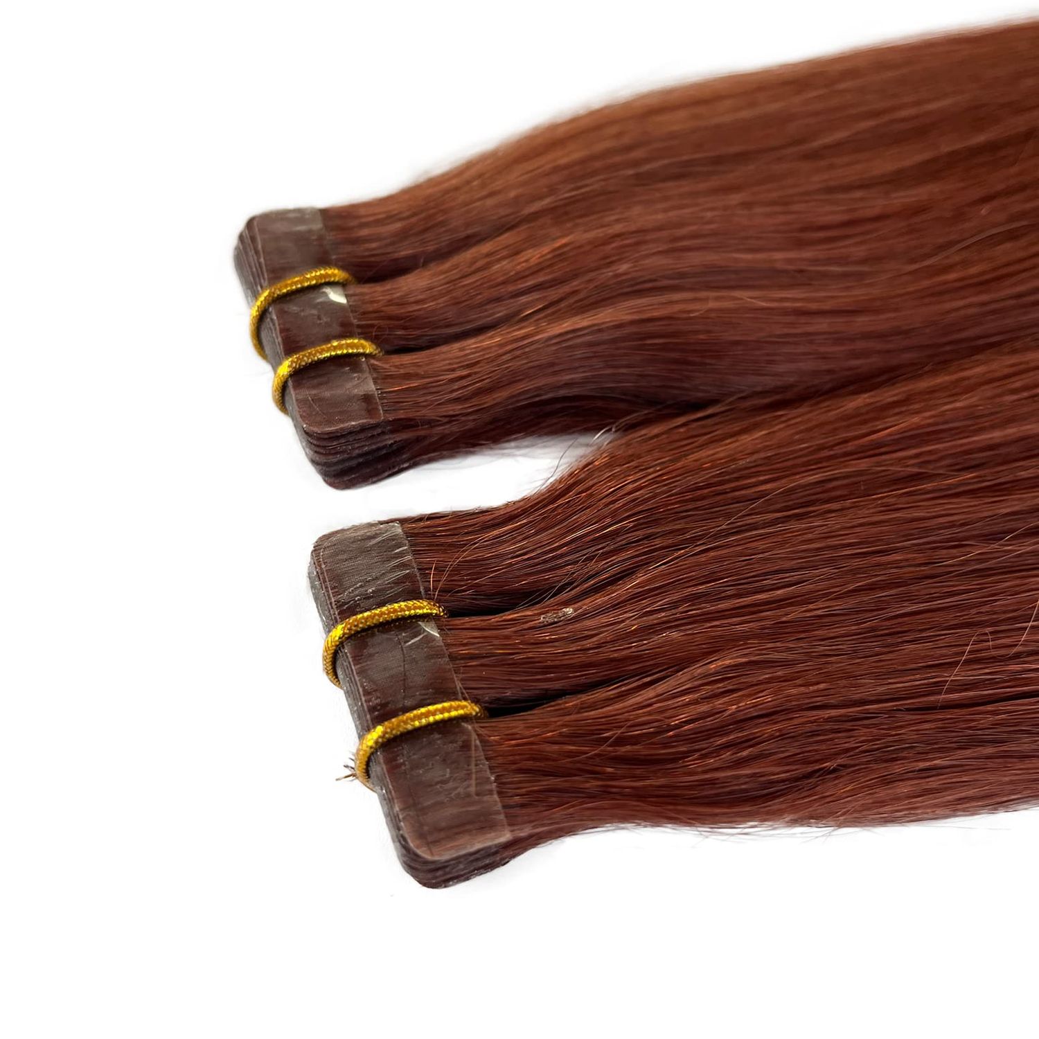 Munx Real Hair Extension Dark Auburn Tape in Human Hair Extension 18inch 20pcs 40g Tape in Remy Silky Straight Natural Hair Extensions
