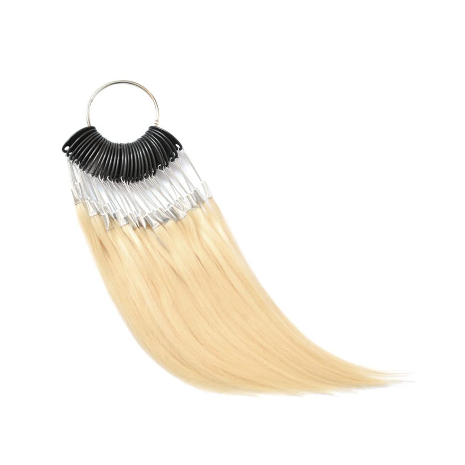 30 strands/set 100% Human Hair Color Swatches Testing Color Sample Rings for Human Hair Extensions and Salon Hairdressing Hair Dyeing Sample (Blonde)