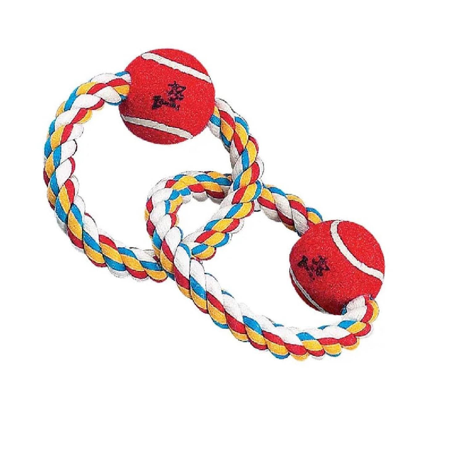 Figure 8 Dog Toys Fun and Colorful Choices Tug Toss Fetch Play Ropes and Loops (Multi Color Tugger 2 Balls)