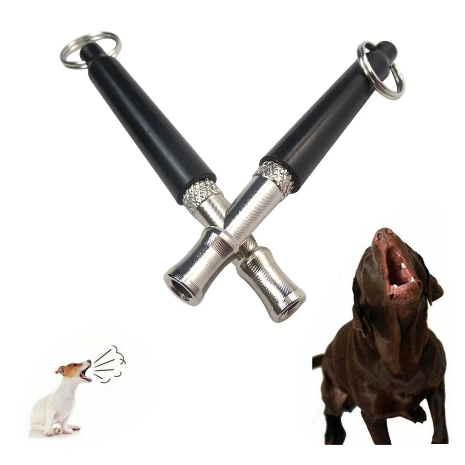 4Pcs Pet Training Whistle Ultrasonic Supersonic Mute Training Whistle Flute Dog Whistle Keychain Adjustable Stop Not Barking Dog Flut
