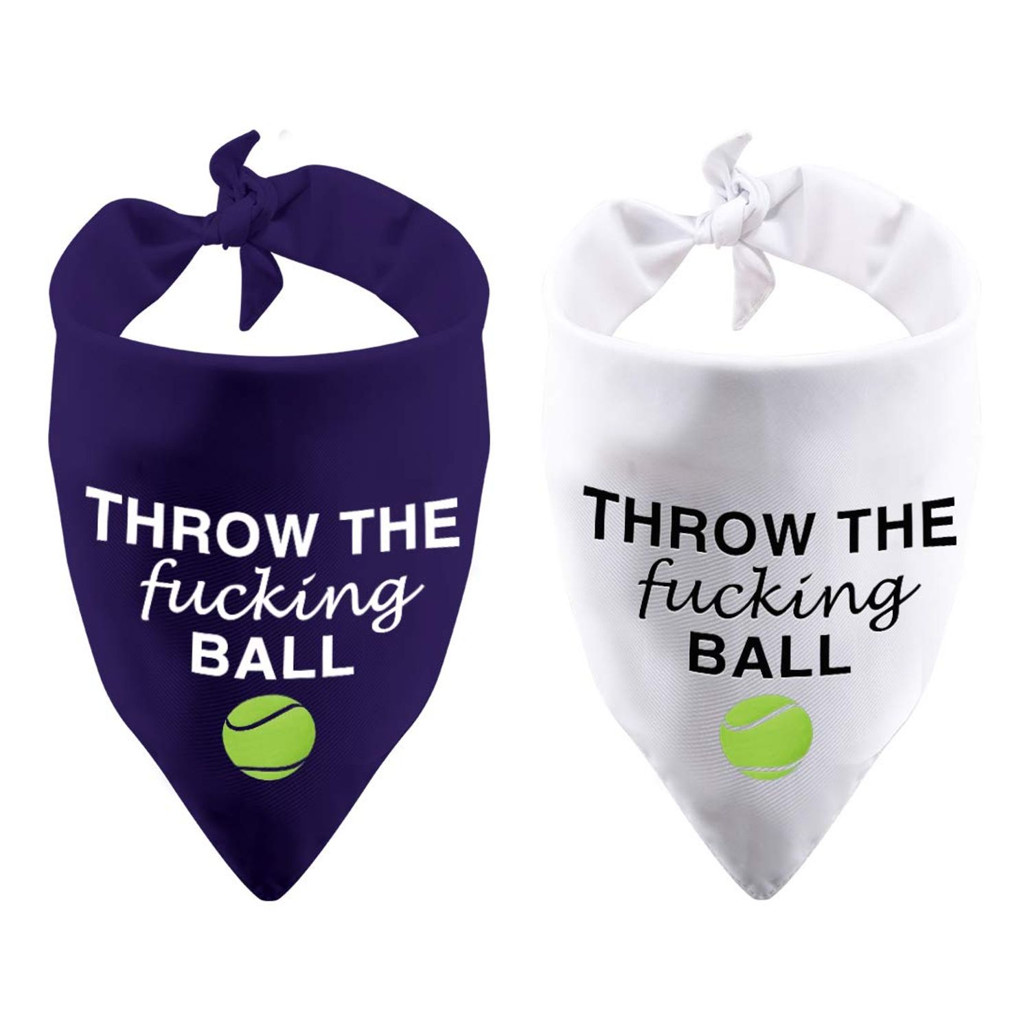 2 Pack Throw The F** Ball Dog Bandana Ball is Life Gift for Dog Owner (Throw The Ball 2 Pack)