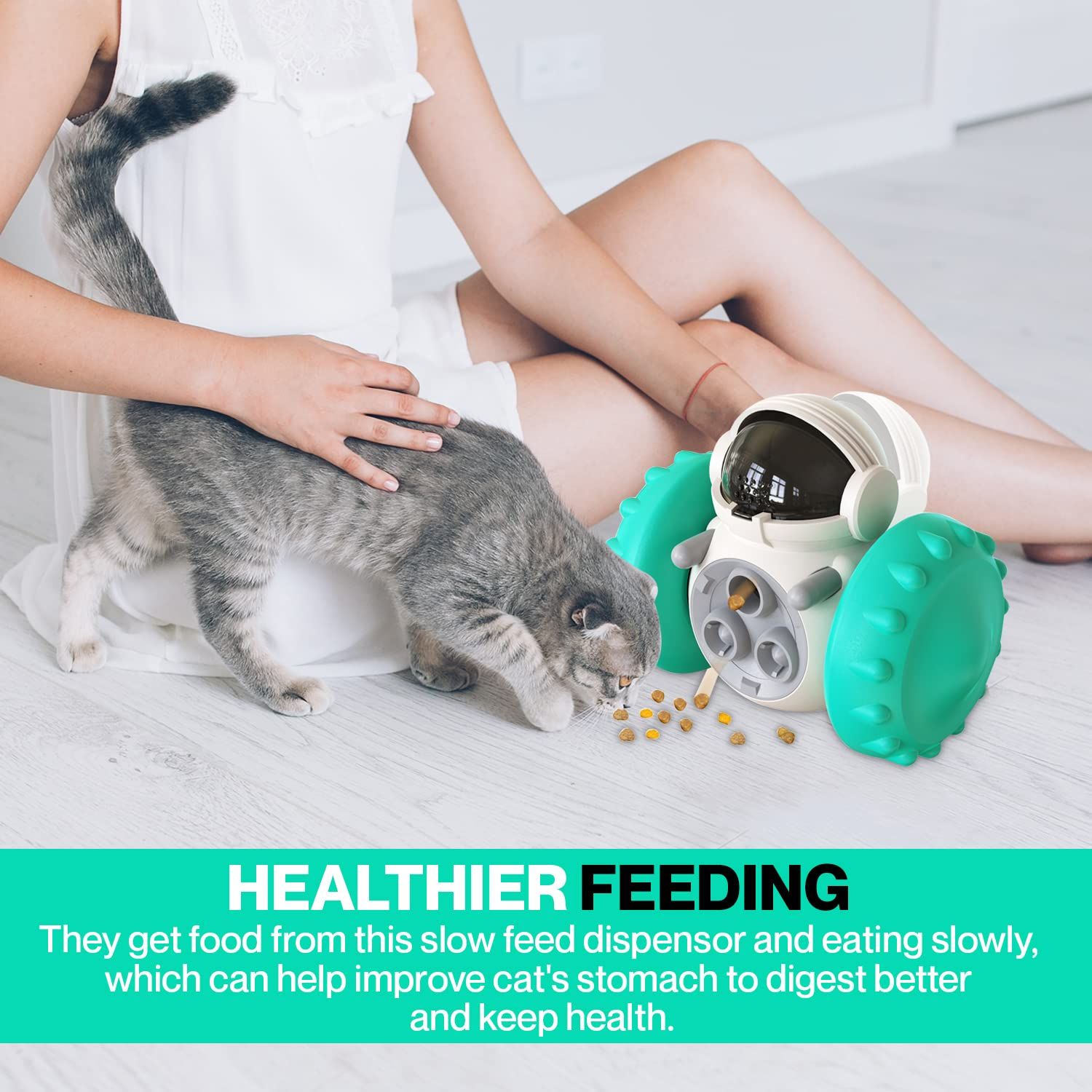 Dog Toy Dispenser - Doggy Treat Dispensing Chase Toys for Mind & Health Improvement - Pet Interactive Food Puzzle Toy for Medium Small Dogs - IQ Training Slow Feeder Toy for Dog & Cats