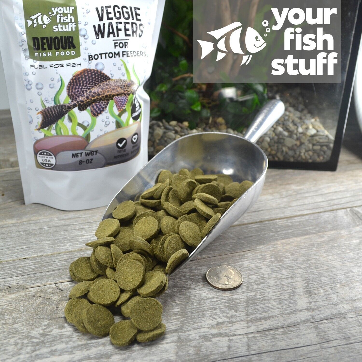 Spirulina Veggie Algae Wafers Pleco Catfish Tropical Bulk Fish Food 1/4LB YFS