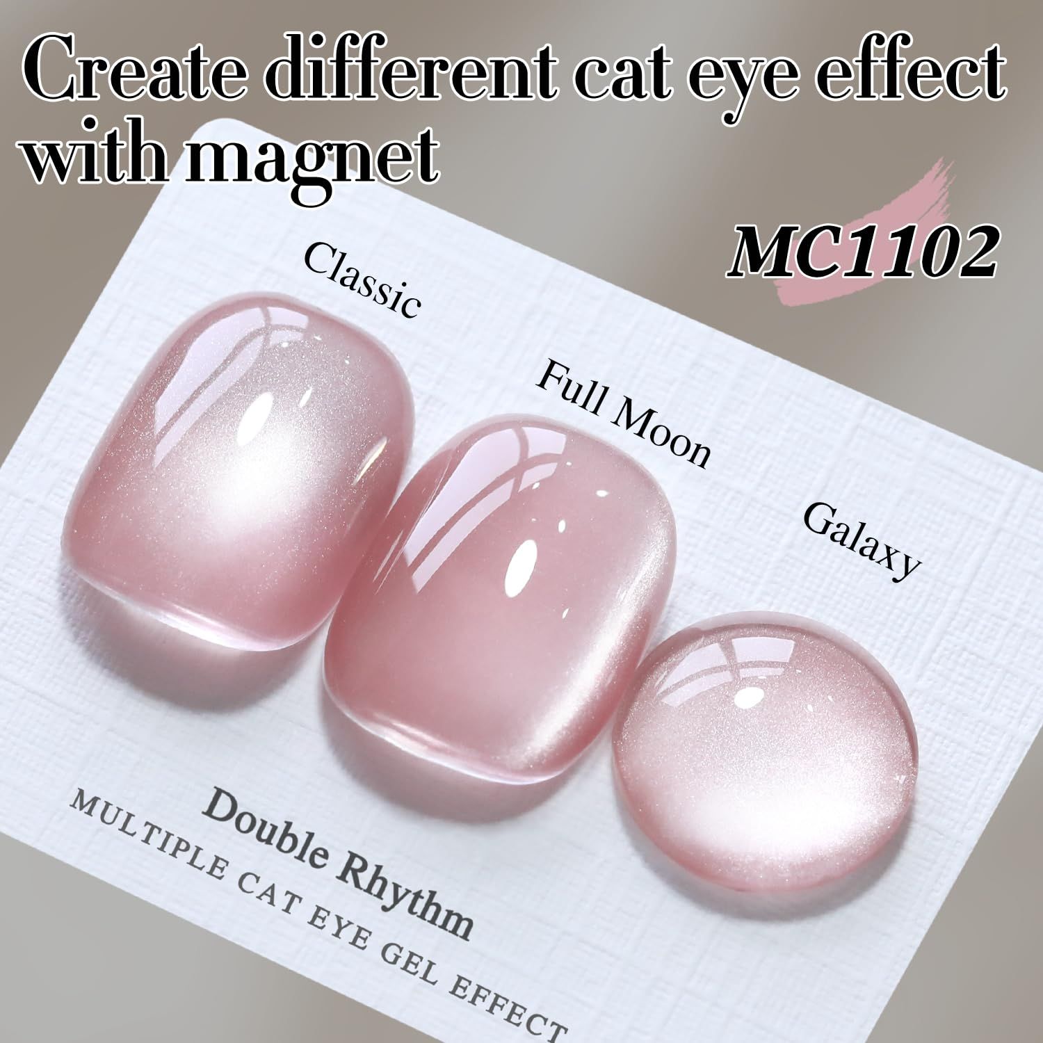 Double Rhythm Jelly Glass Cat Eye Gel Polish with Magnet 15ML Holographic Glitter Shimmer Translucent Sheer Color Magnetic Nail Polish Salon DIY at Home (Jelly Pink Orange-MC1102)